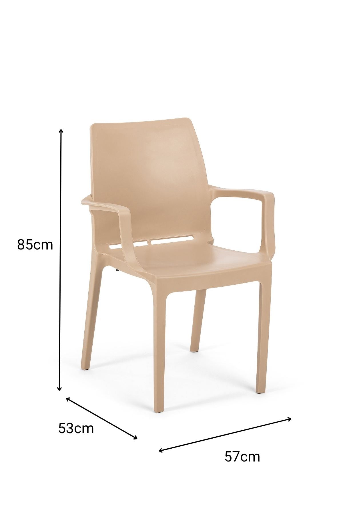 Cadeira Castanho Claro 100% Polipropileno - Resistente e Elegante 57x53x85cm