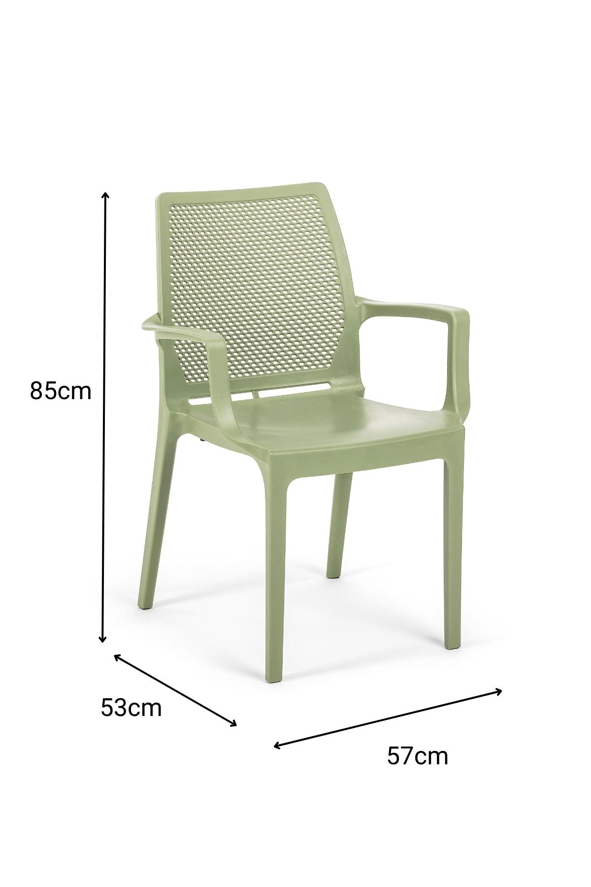 Cadeira Verde em Polipropileno 100% - Design Moderno e Resistente 57x53x85cm