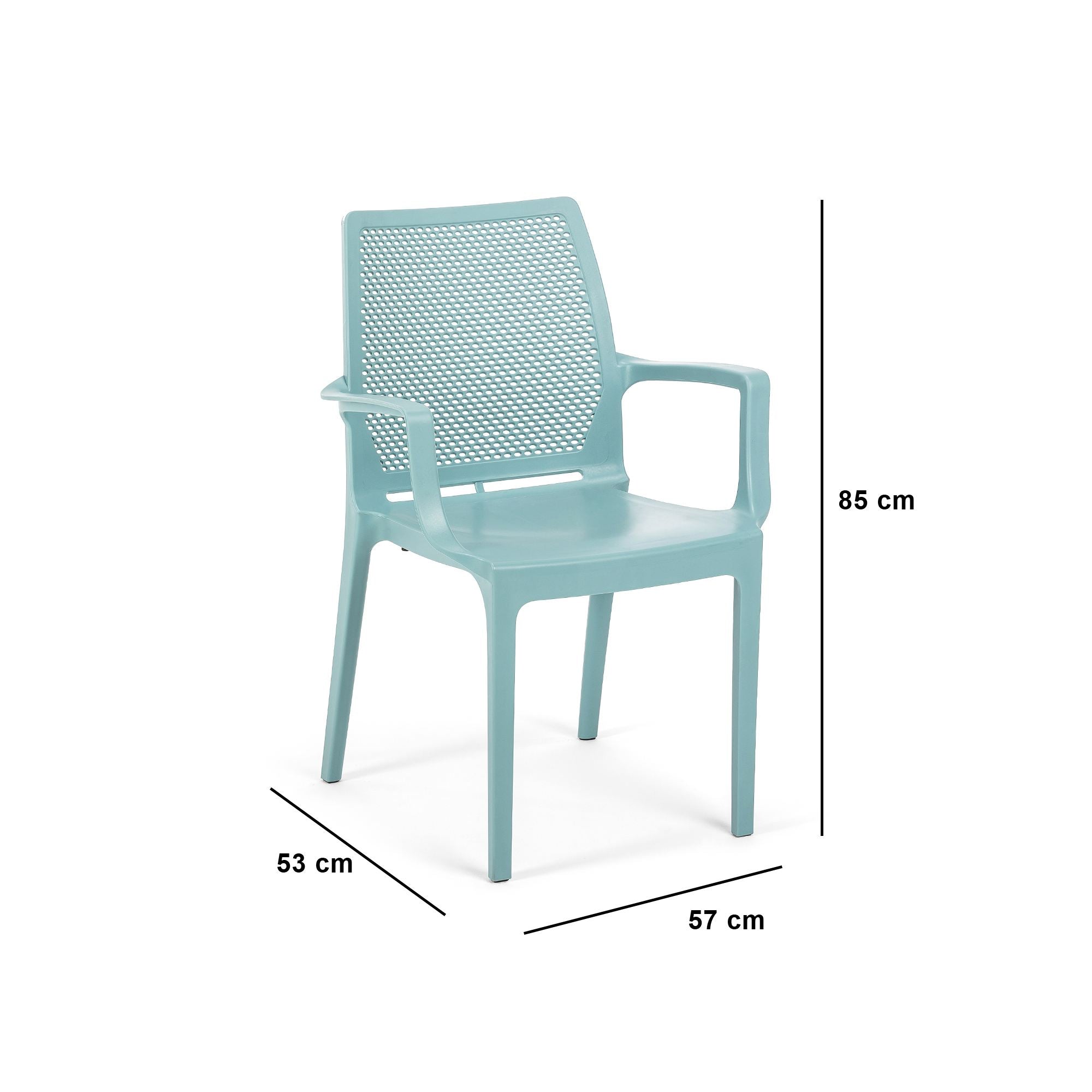 Cadeira Azul em Polipropileno 100% - Design Moderno e Resistente 57x85x53cm