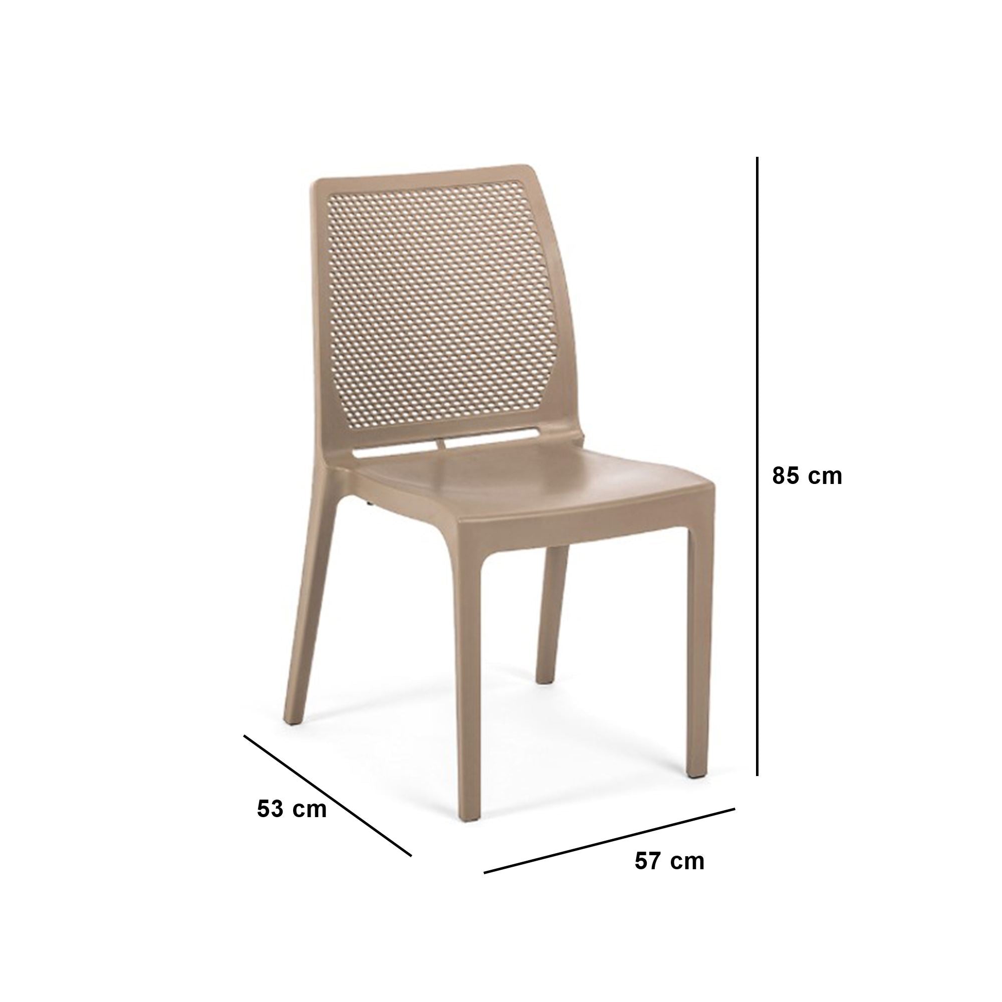 Cadeira Castanho Escuro 100% Polipropileno 57x53x85cm - Resistente e Elegante