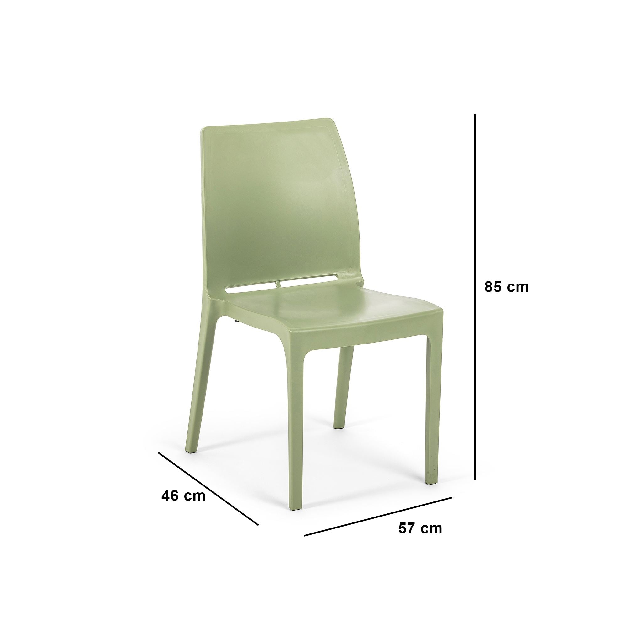 Cadeira Verde em Polipropileno 100% - Design Moderno e Resistente 57x46x85cm