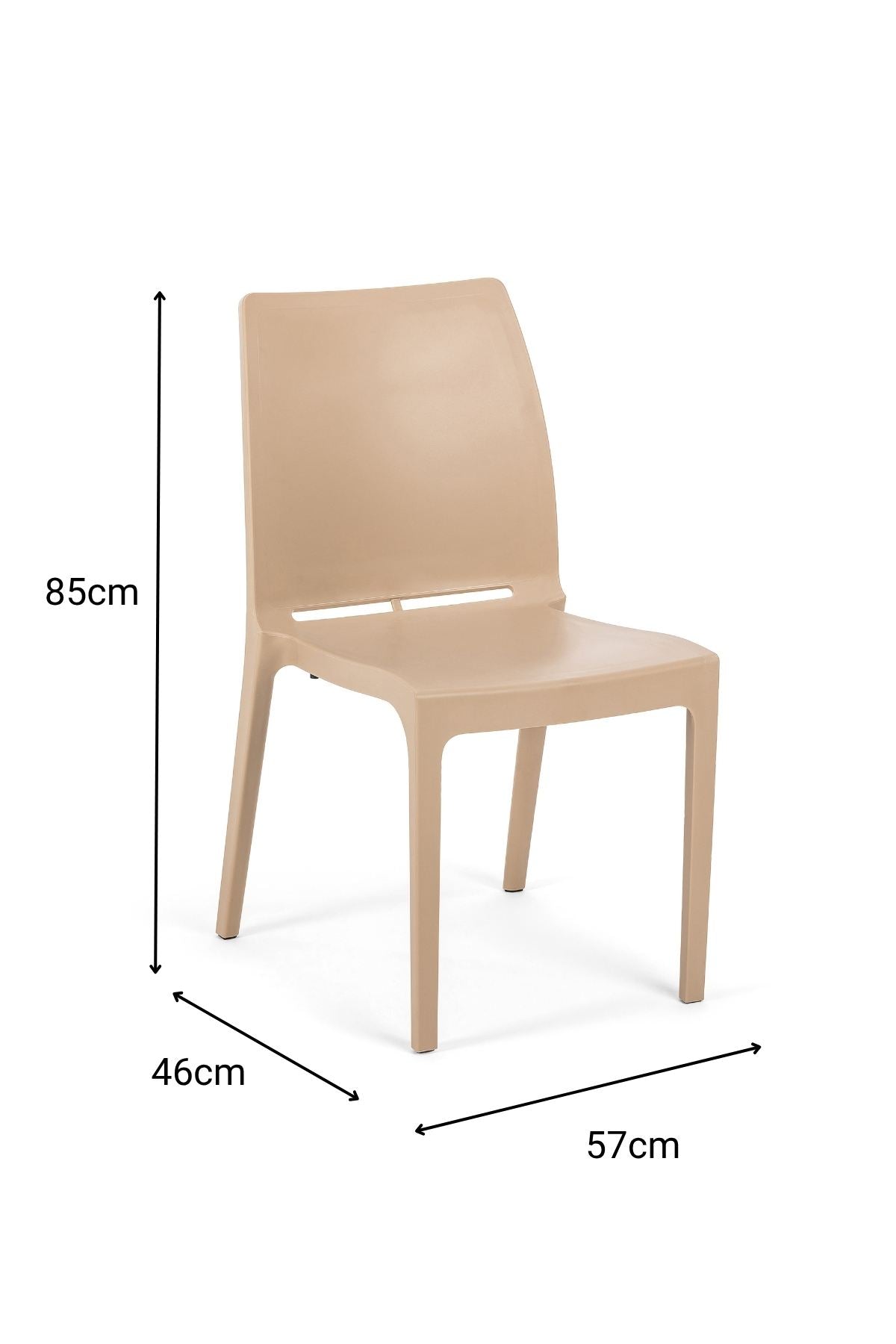 Cadeira Castanho Claro 100% Polipropileno - Resistente e Elegante 57x46x85cm