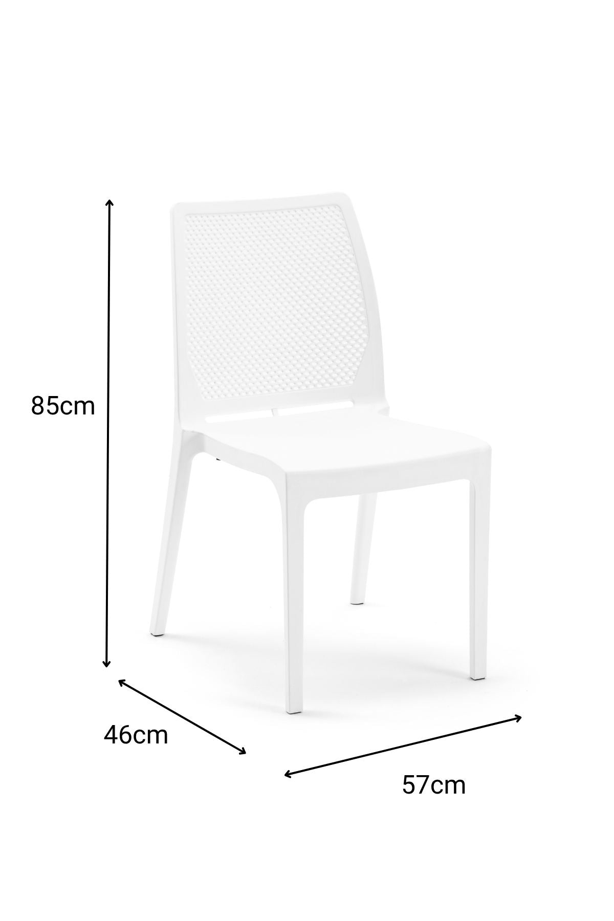 Cadeira Branca em Polipropileno 100% - Design Moderno e Resistente 57x46x85cm