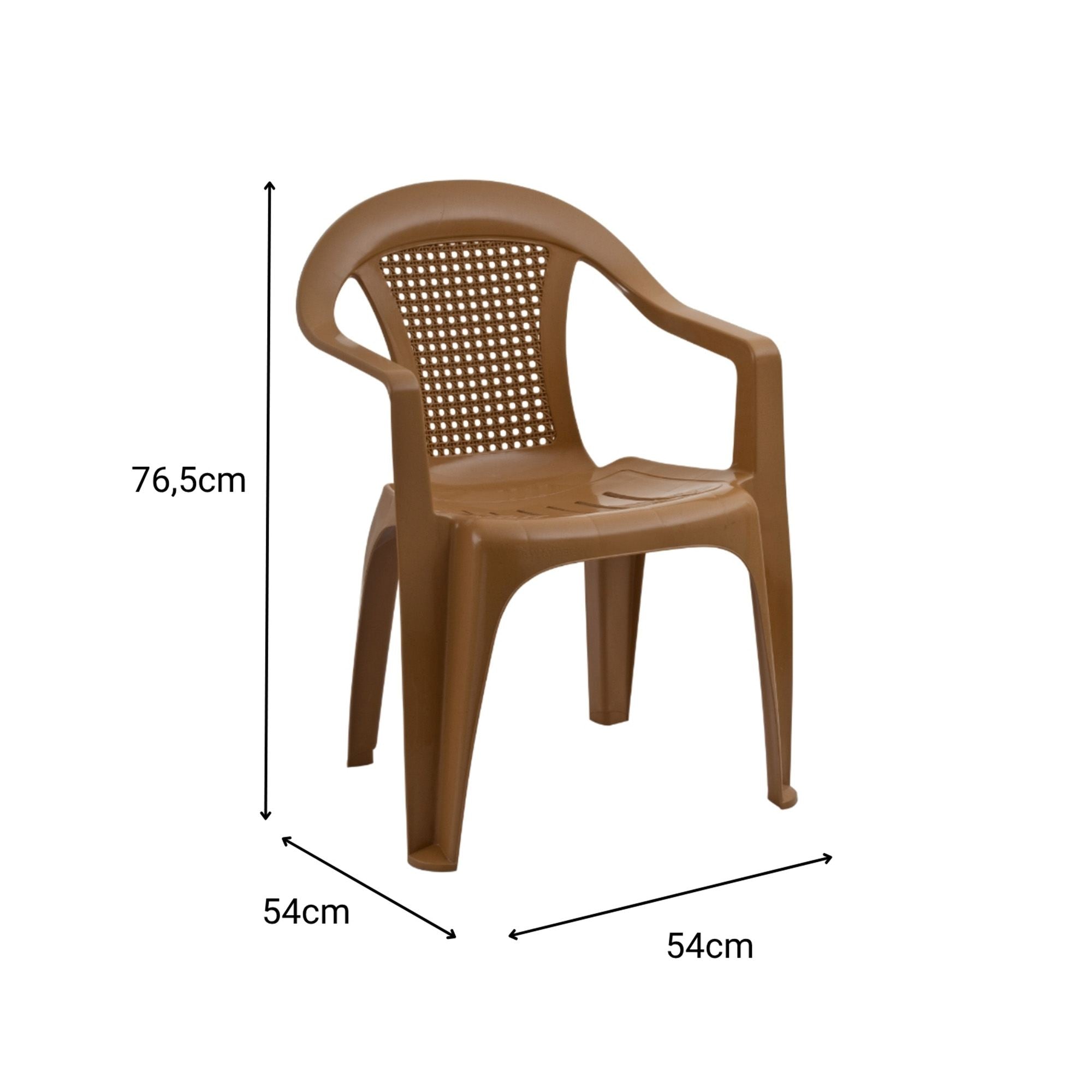 Cadeira Castanha em Polipropileno 100% - Design Compacto 54x76,5cm