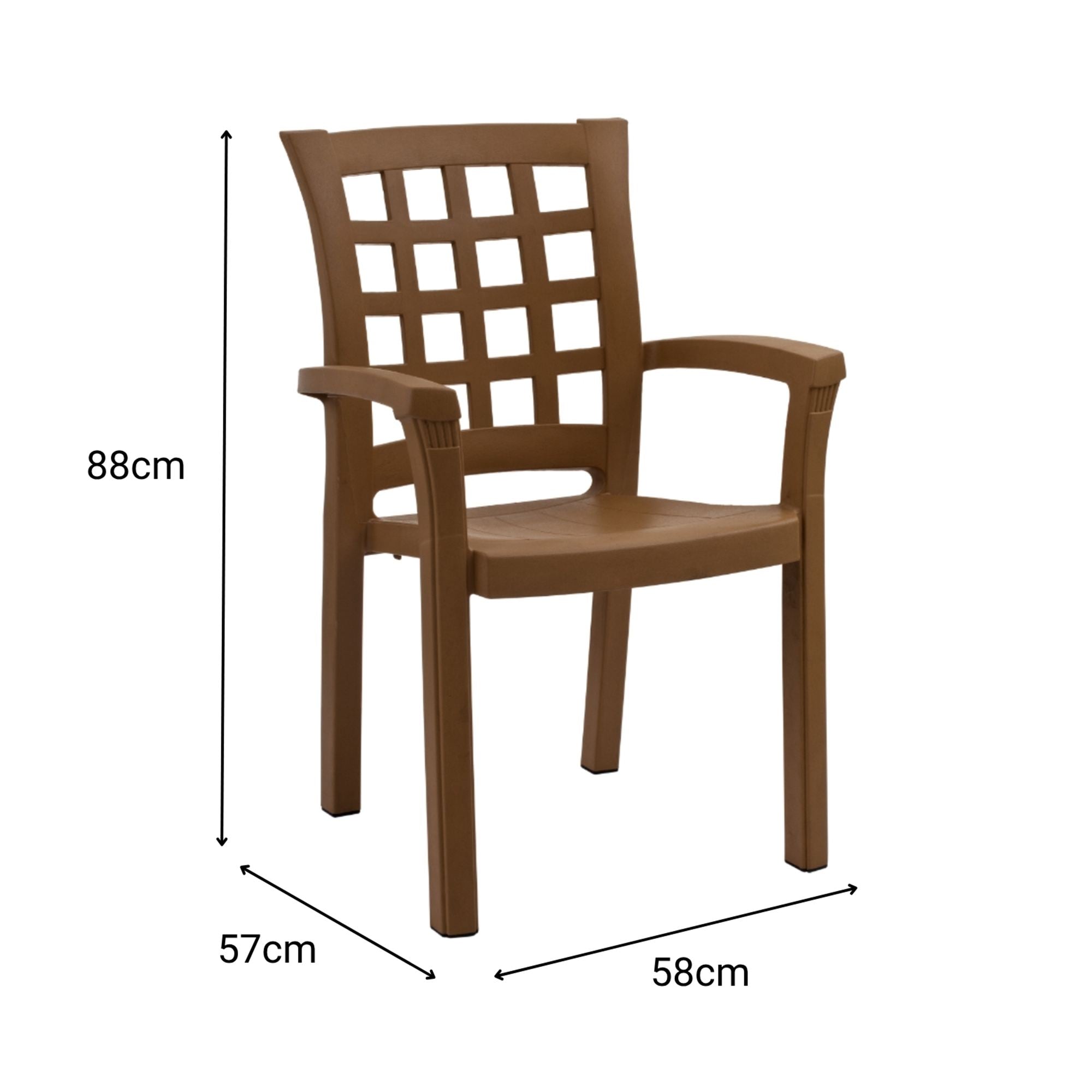 Cadeira Castanha em Polipropileno 100% - Design Moderno e Resistente 58x57x88cm