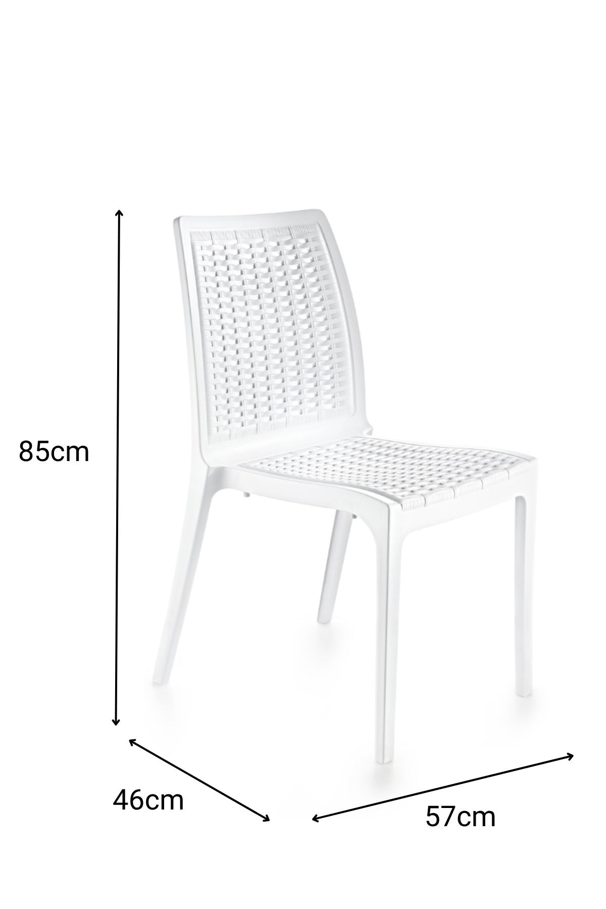 Cadeira Branca em Polipropileno 100% - Design Moderno e Resistente 57x46x85cm