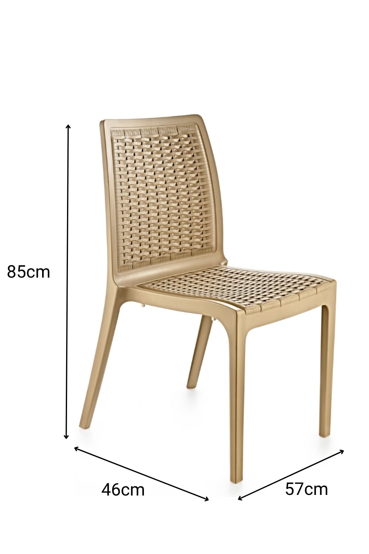 Cadeira Desert Beige 100% Polipropileno - Design Moderno e Resistente 57x46x85cm