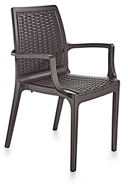 Cadeira Castanho Escuro 100% Polipropileno 57x53x85cm - Resistente e Elegante