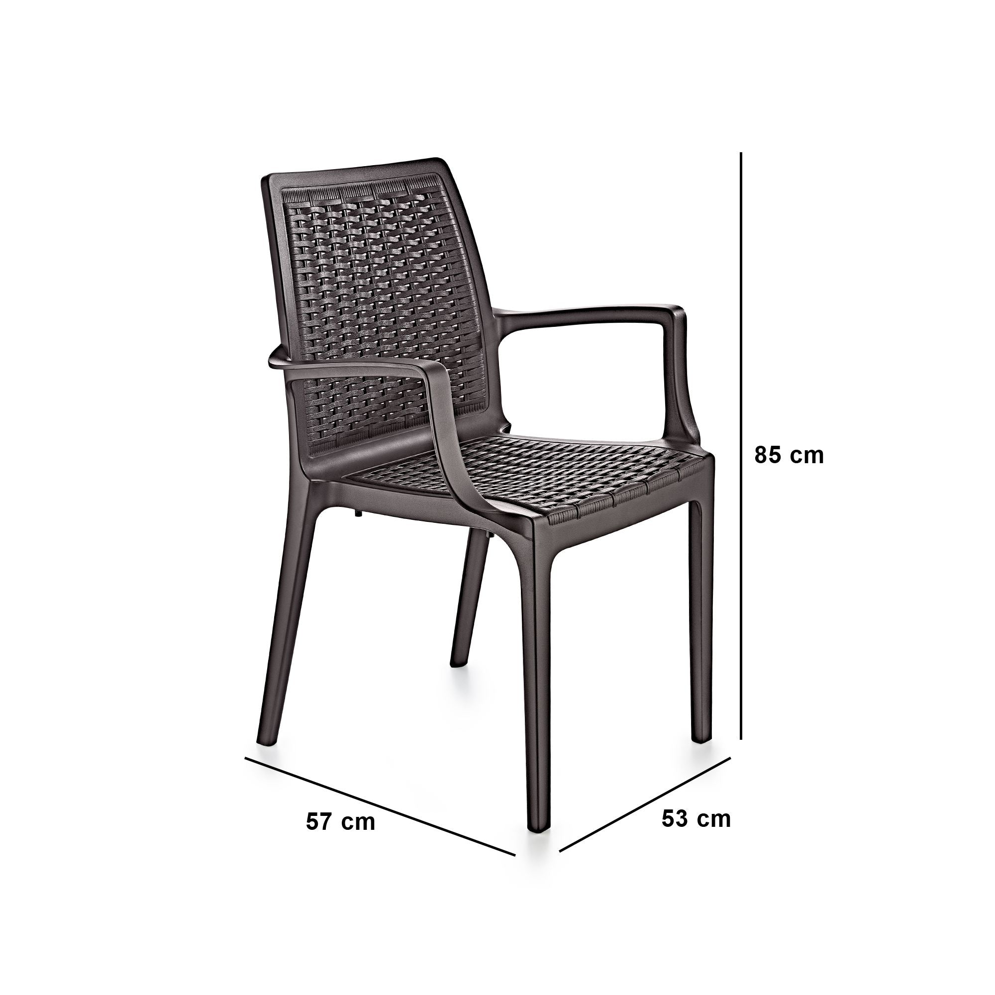 Cadeira Castanho Escuro 100% Polipropileno 57x53x85cm - Resistente e Elegante