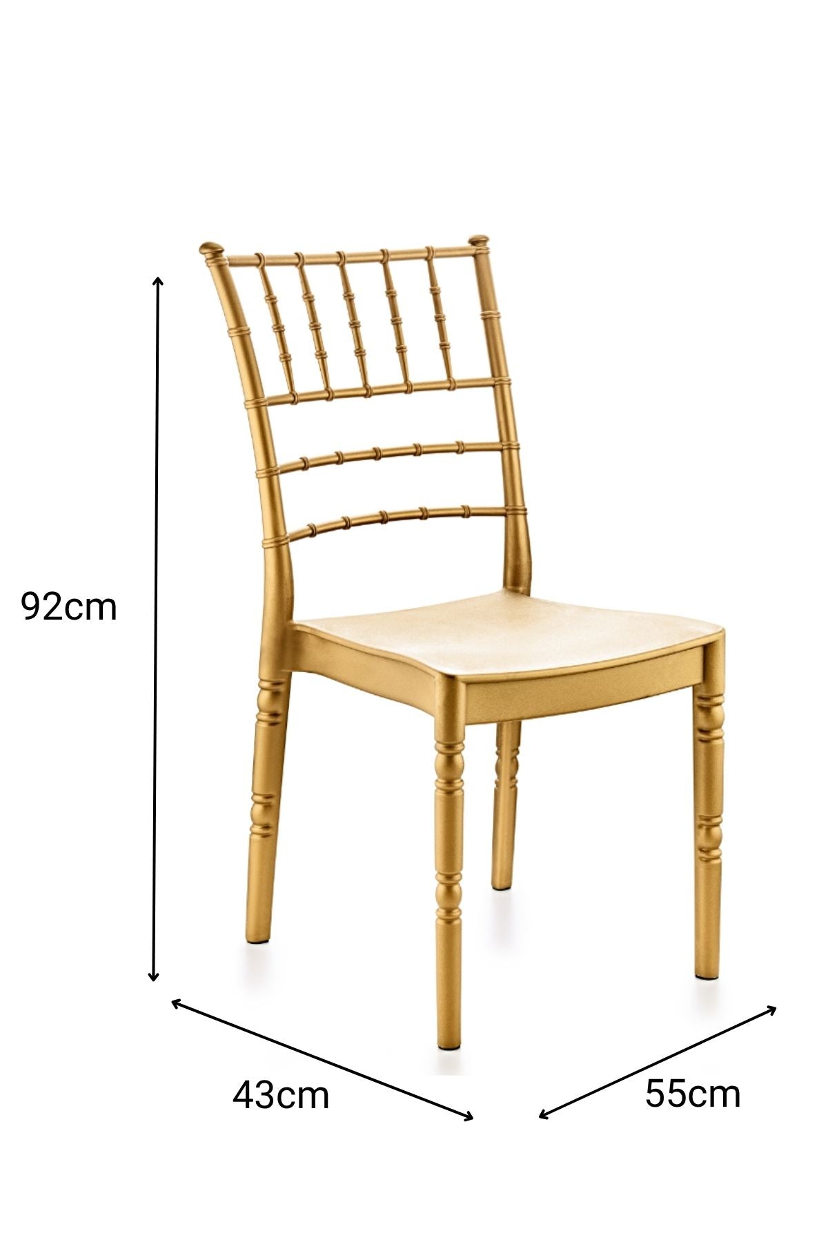 Cadeira Castanho Claro 100% Polipropileno - Resistente e Elegante 55x43x92cm