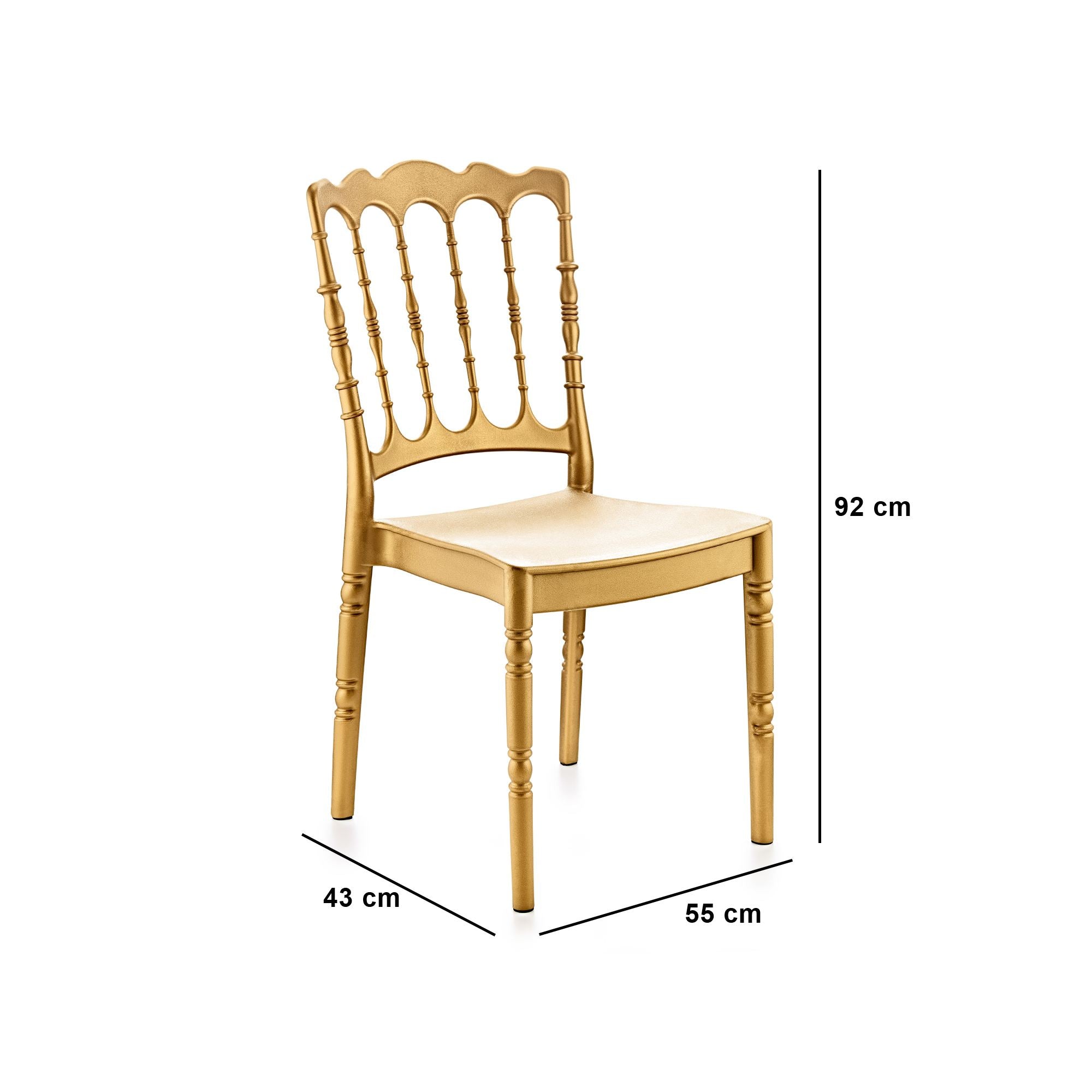 Cadeira Castanho Claro 100% Polipropileno - Resistente e Elegante 55x43x92cm