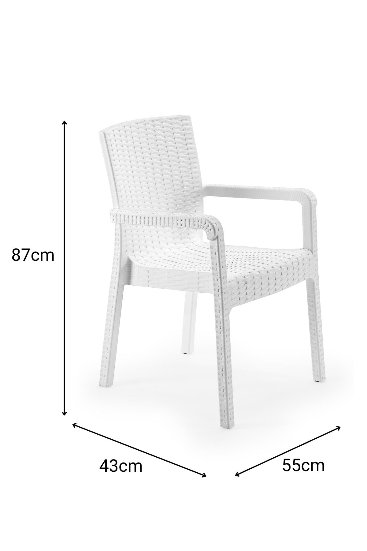 Cadeira Branca em Polipropileno 100% - Design Moderno e Resistente 55x43x87cm