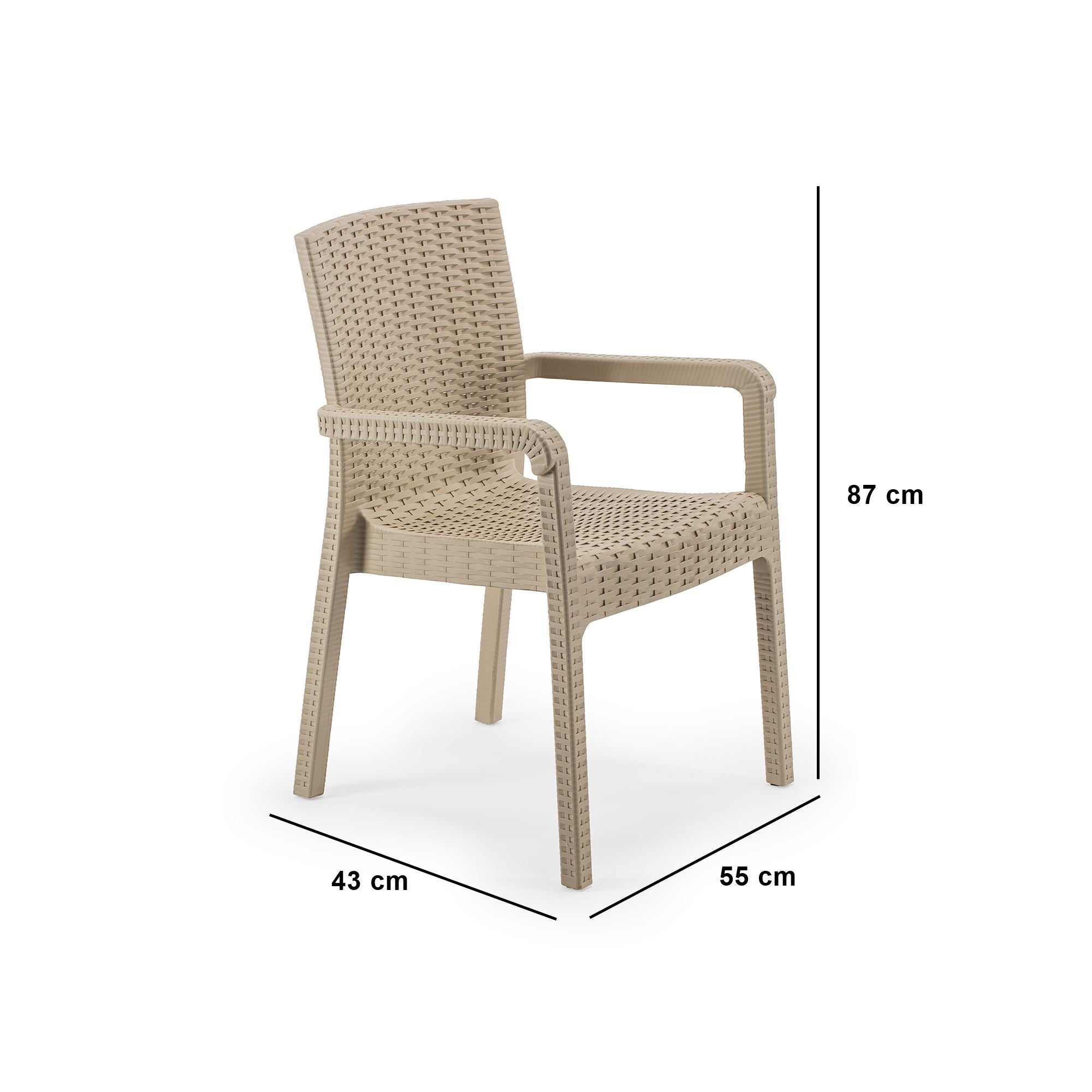 Cadeira Desert Beige 100% Polipropileno - Design Moderno e Resistente 55x43x87cm