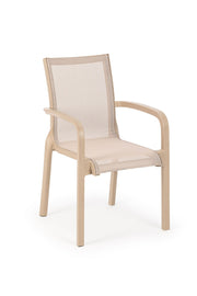 Cadeira de Jardim Desert Beige 100% Polipropileno - Resistente e Elegante para Exterior