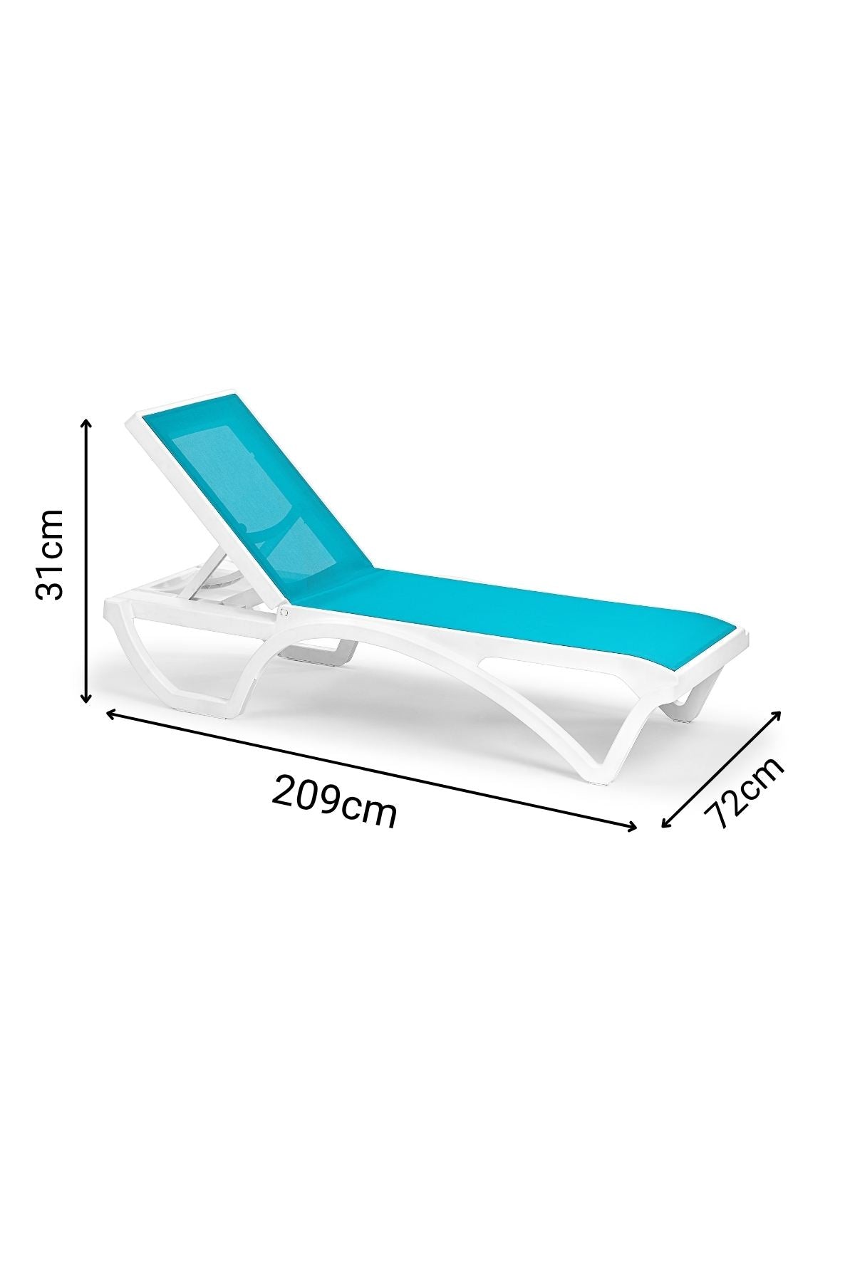 Espreguiçadeira Branca e Antracite em Polipropileno 100% - 209cm de Conforto Premium