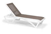 Espreguiçadeira Branca e Taupe em Polipropileno 100% - 70x190x35cm - Conforto Premium para Exterior