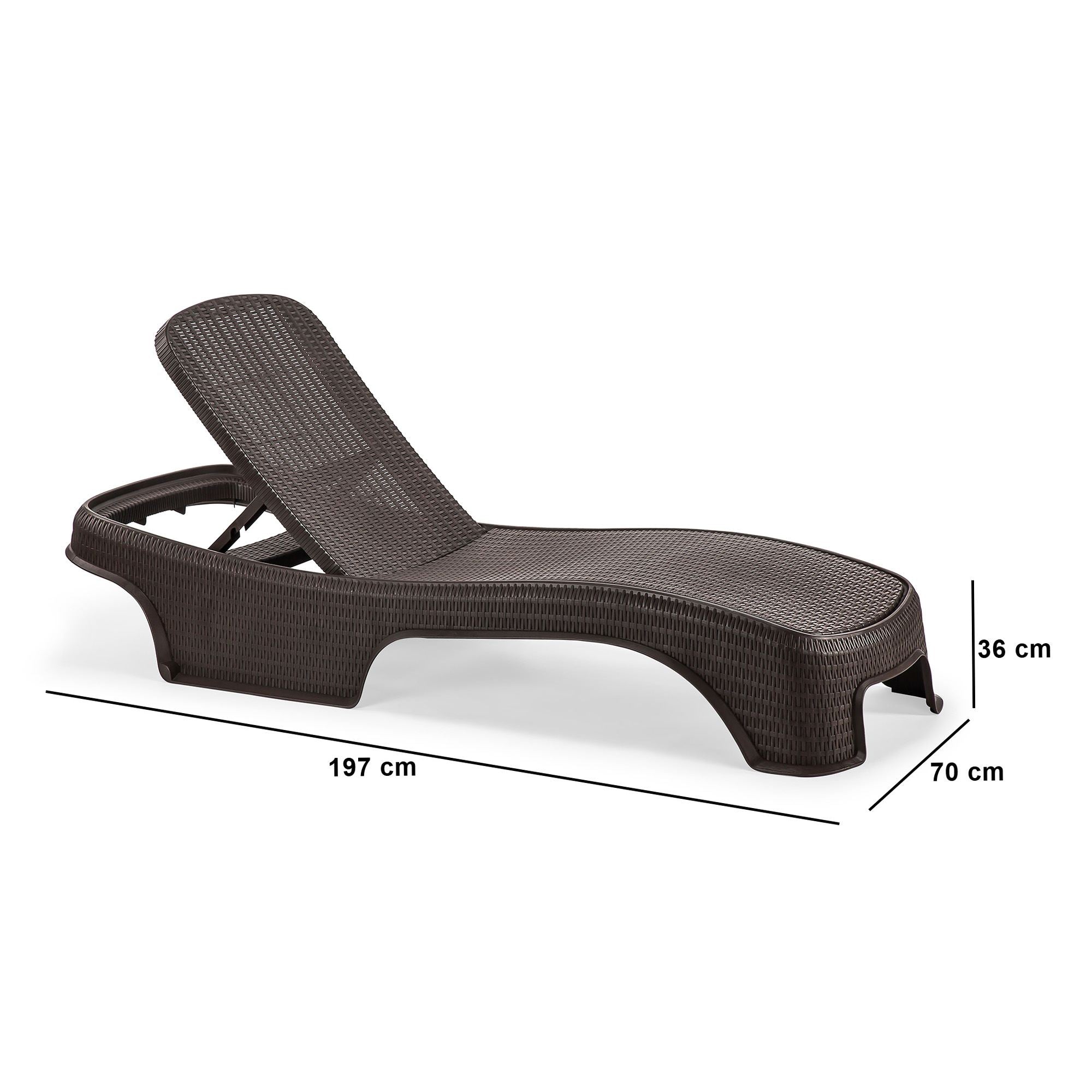 Espreguiçadeira Castanho Escuro 100% Polipropileno - Resistente e Confortável 197x70cm