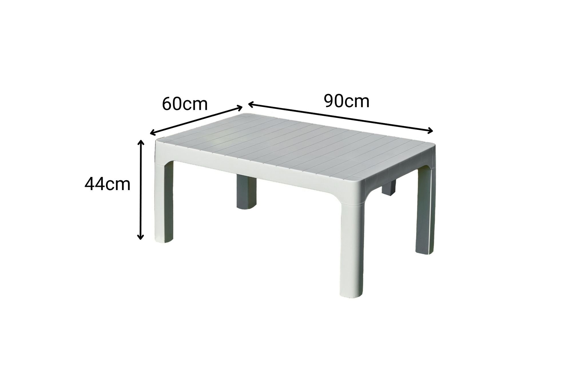 Conjunto de Jardim Branco 4 Lugares com Mesa de Centro - Polipropileno 100% Resistente às Intempéries