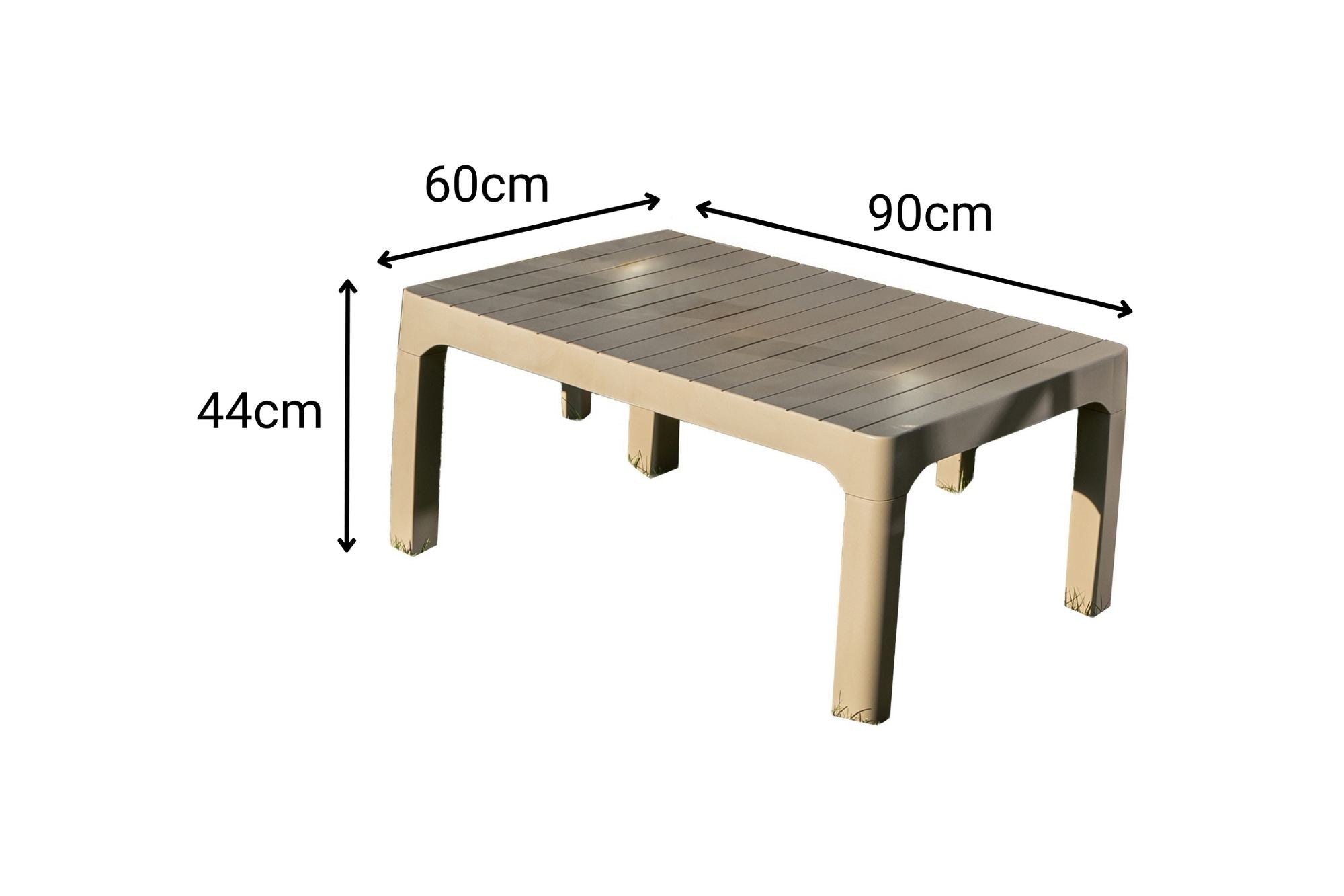 Conjunto de Jardim Desert Beige - Sofá 2 Lugares + 2 Poltronas + Mesa de Centro em Polipropileno 100%