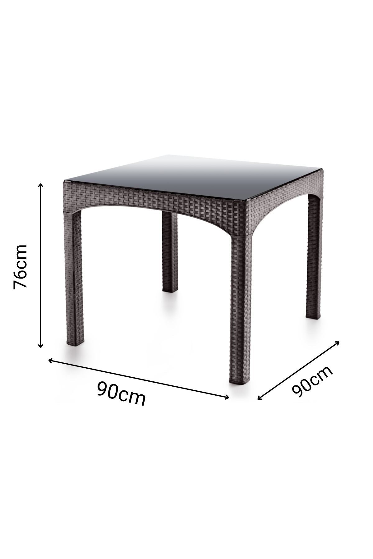 Mesa de Jardim Castanho Escuro 90x90cm - Polipropileno 100% Resistente e Durável