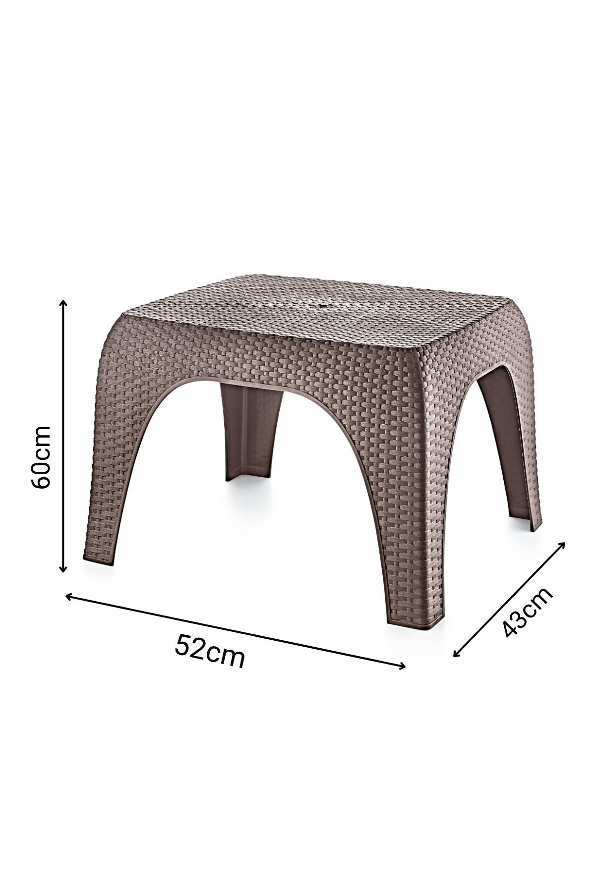 Mesa de Centro Castanha Escura - 100% Polipropileno, Compacta e Resistente 52x43x60cm