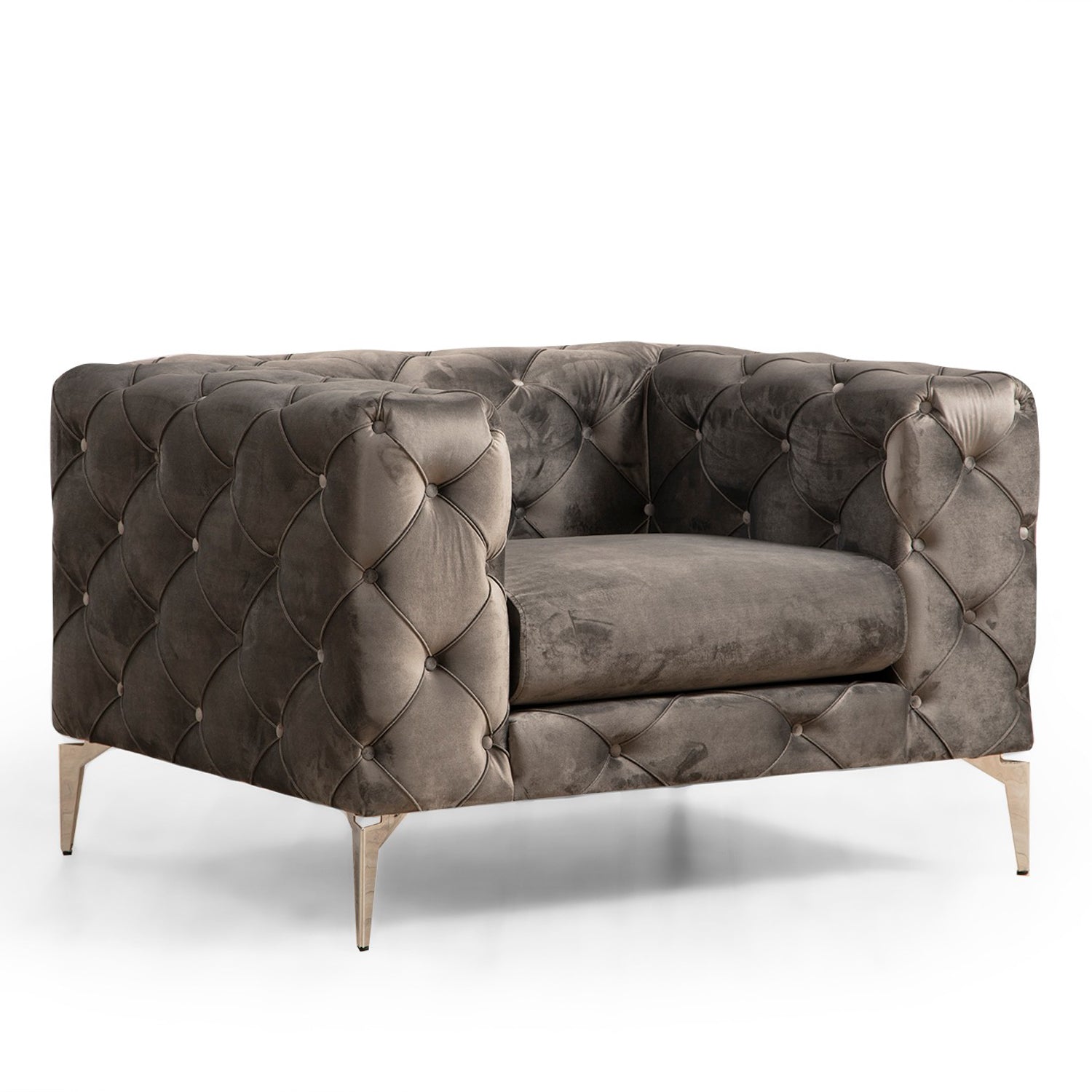 Poltrona moderna – 108 cm x 70 cm x 90 cm – Antracite – Madeira de faia e aglomerado
