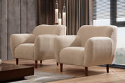 Poltrona moderna em cappuccino – 95x86x96 cm – madeira de faia e aglomerado – 100% poliéster