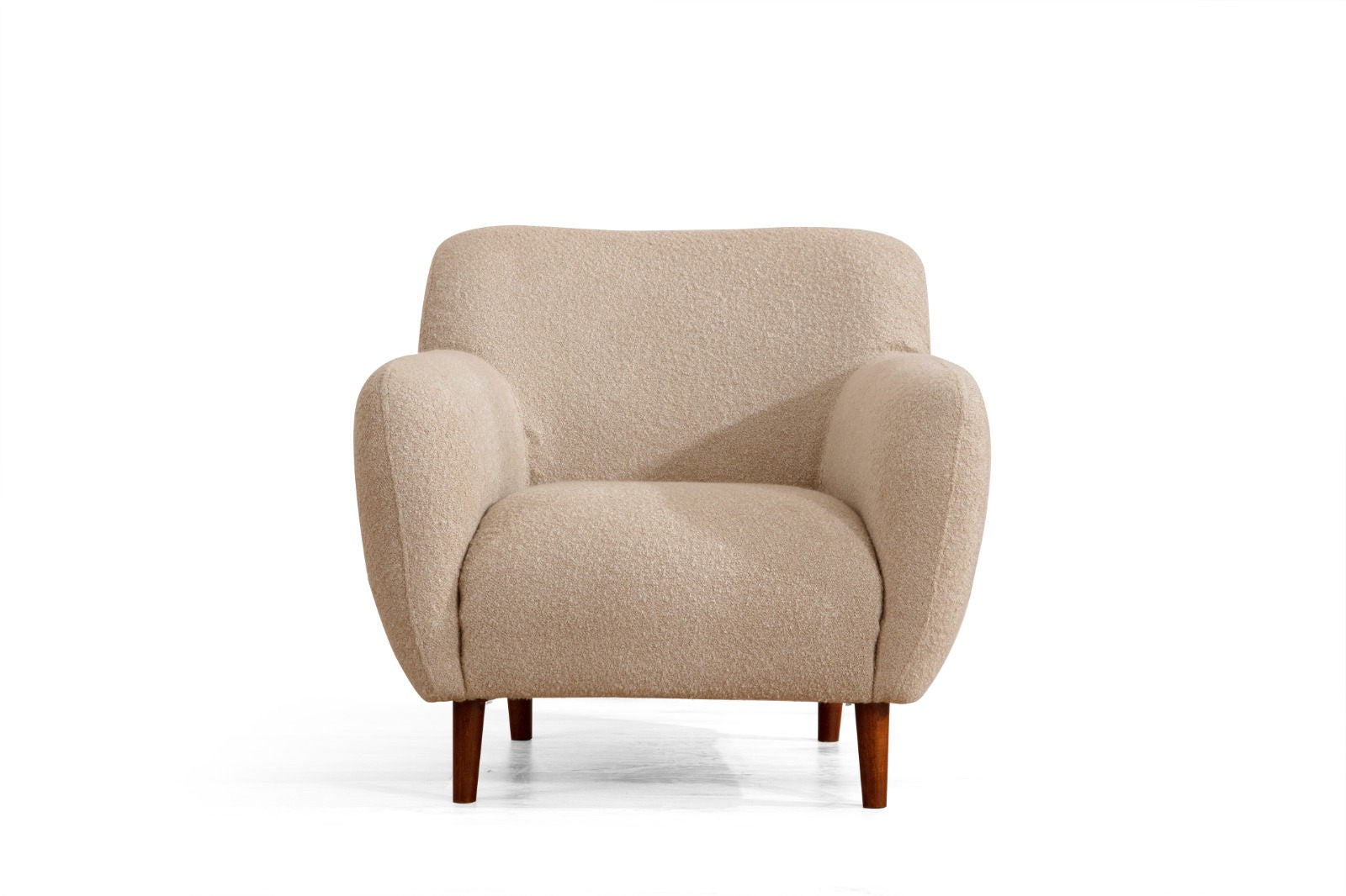 Poltrona moderna em cappuccino – 95x86x96 cm – madeira de faia e aglomerado – 100% poliéster