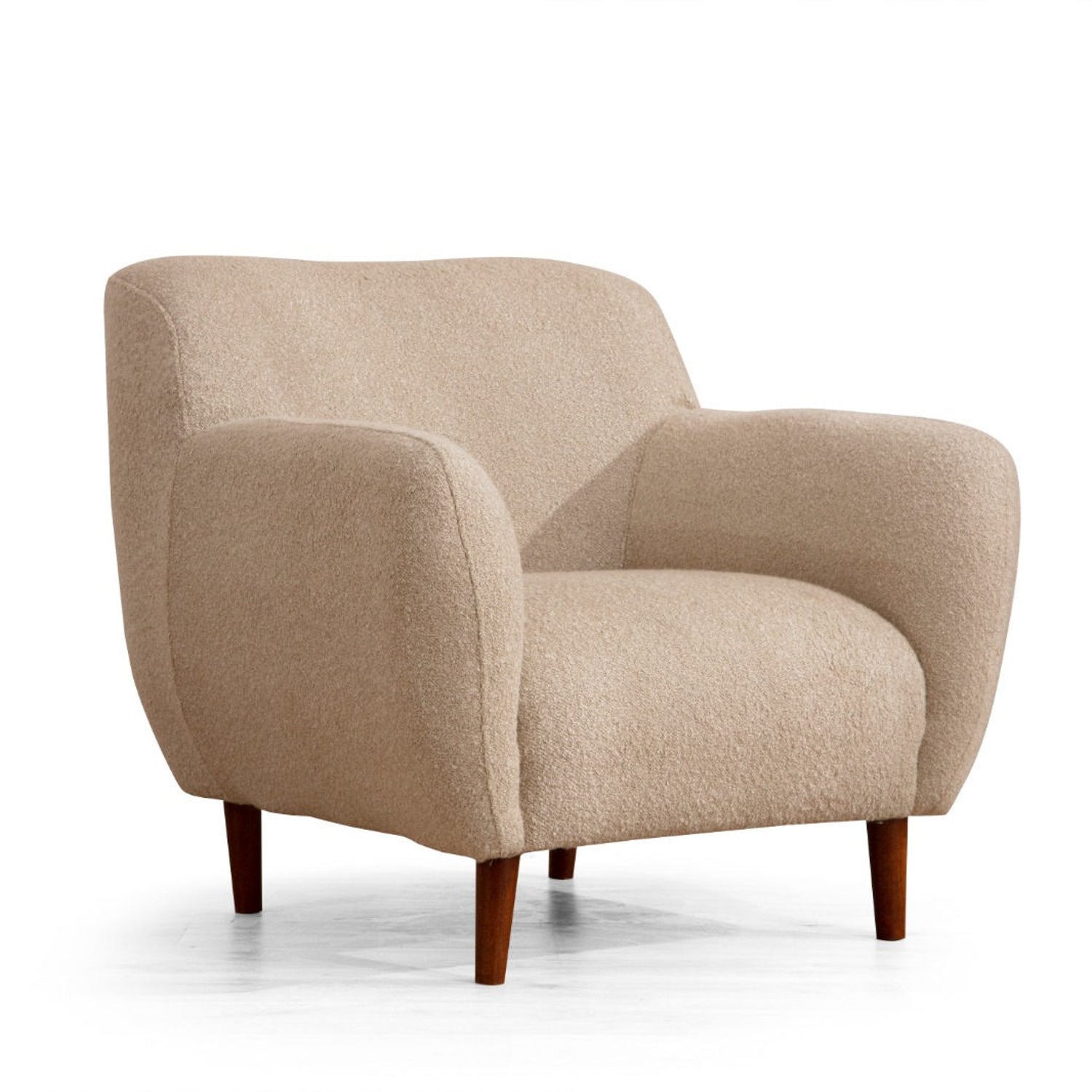 Poltrona moderna em cappuccino – 95x86x96 cm – madeira de faia e aglomerado – 100% poliéster