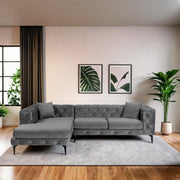 Sofá de canto elegante, antracite e preto, 270 cm | Estrutura de madeira de faia, 100% poliéster, capas removíveis, inclui 2 almofadas | Perfeito para espaços modernos