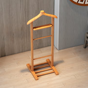Cabide de madeira rústica de faia, 120 cm A x 33,5 cm L x 46 cm P | 100% madeira natural, montado | Cabide multifuncional elegante para decoração escandinava e campestre