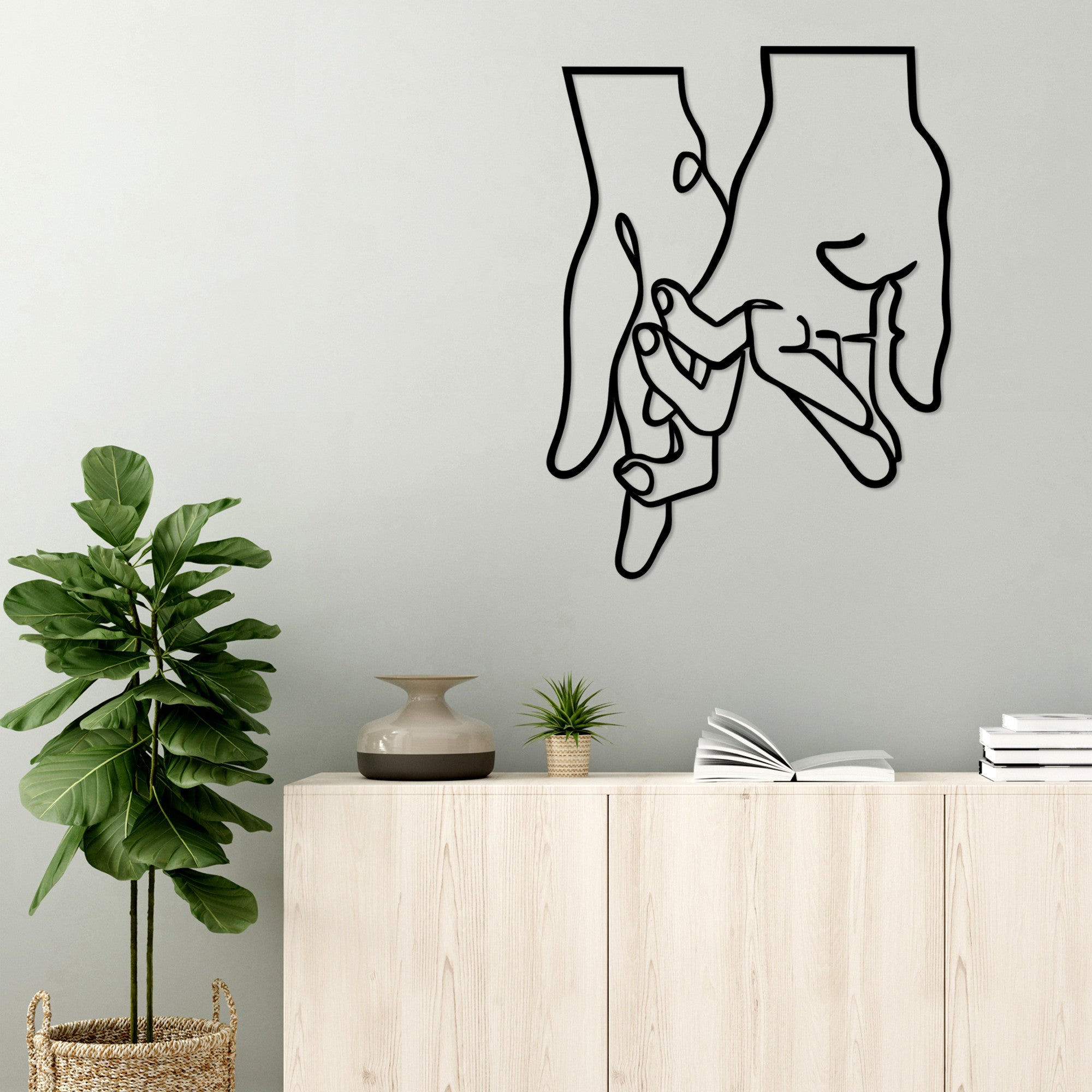 Acessório de parede decorativo de metal preto elegante, 58 x 76 cm | 100% metal, 1,5 mm de espessura | Perfeito para decoração moderna e exibição de arte