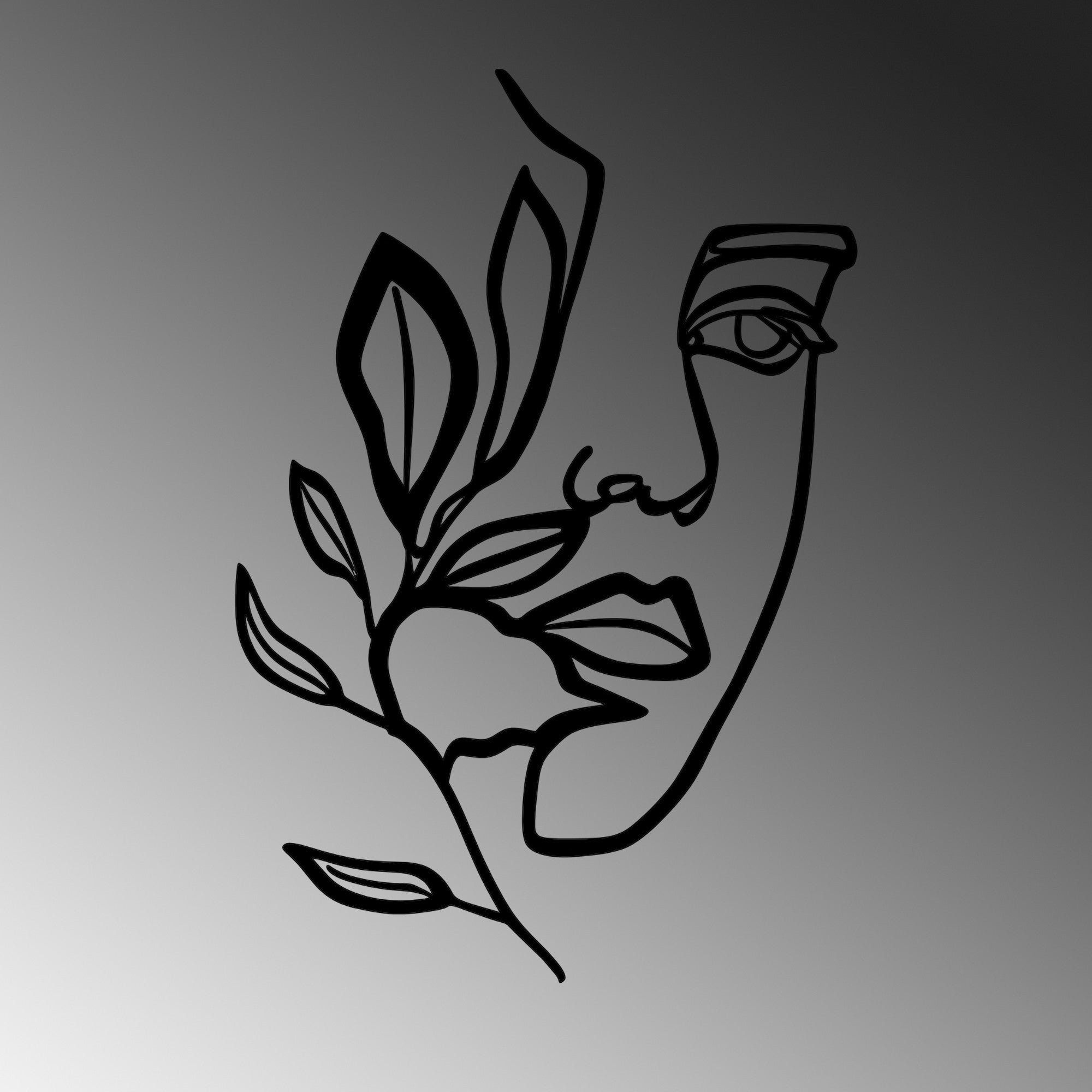 Acessório de parede decorativo de metal preto elegante, 46 x 56 cm | 100% metal, 1,5 mm de espessura | Perfeito para decoração moderna e arte de parede exclusiva