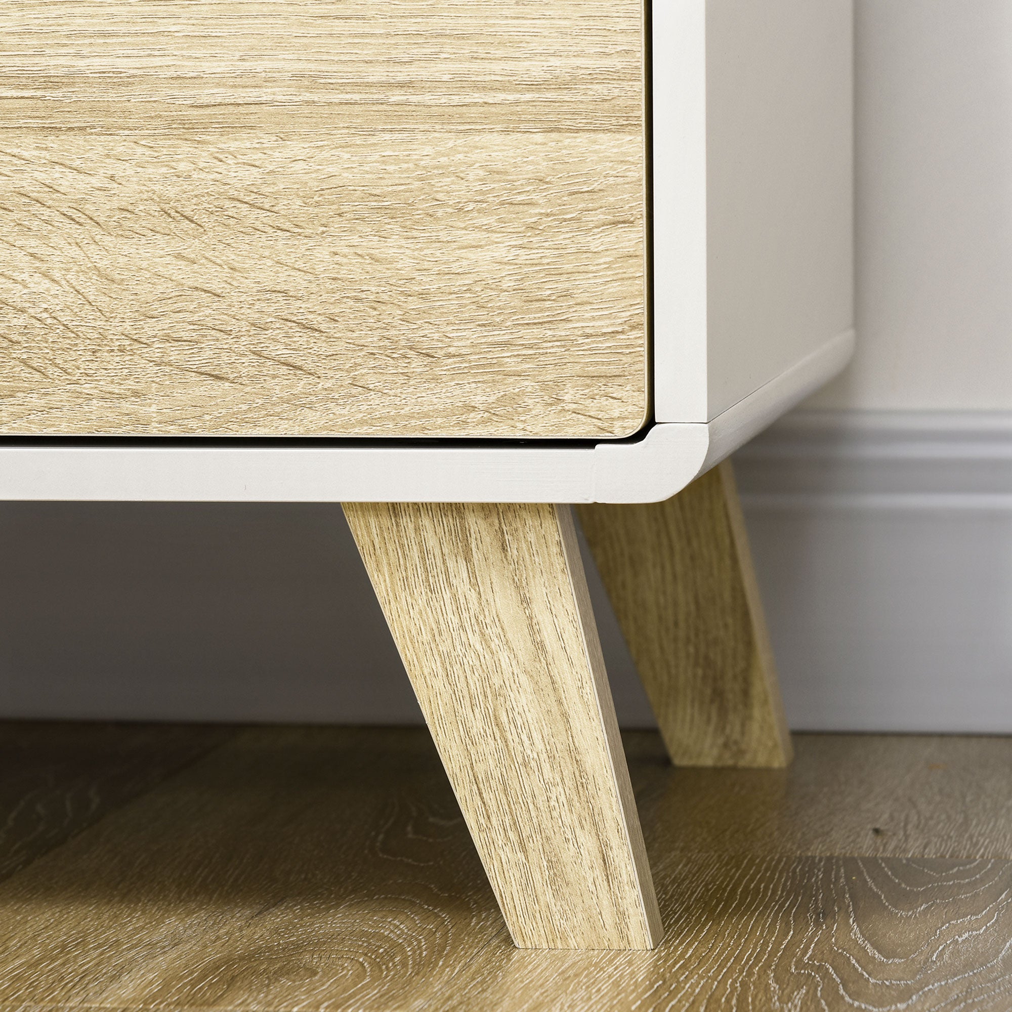 Aparador Moderno Buffet de Sala de Jantar 80x40x70cm Branco e Carvalho