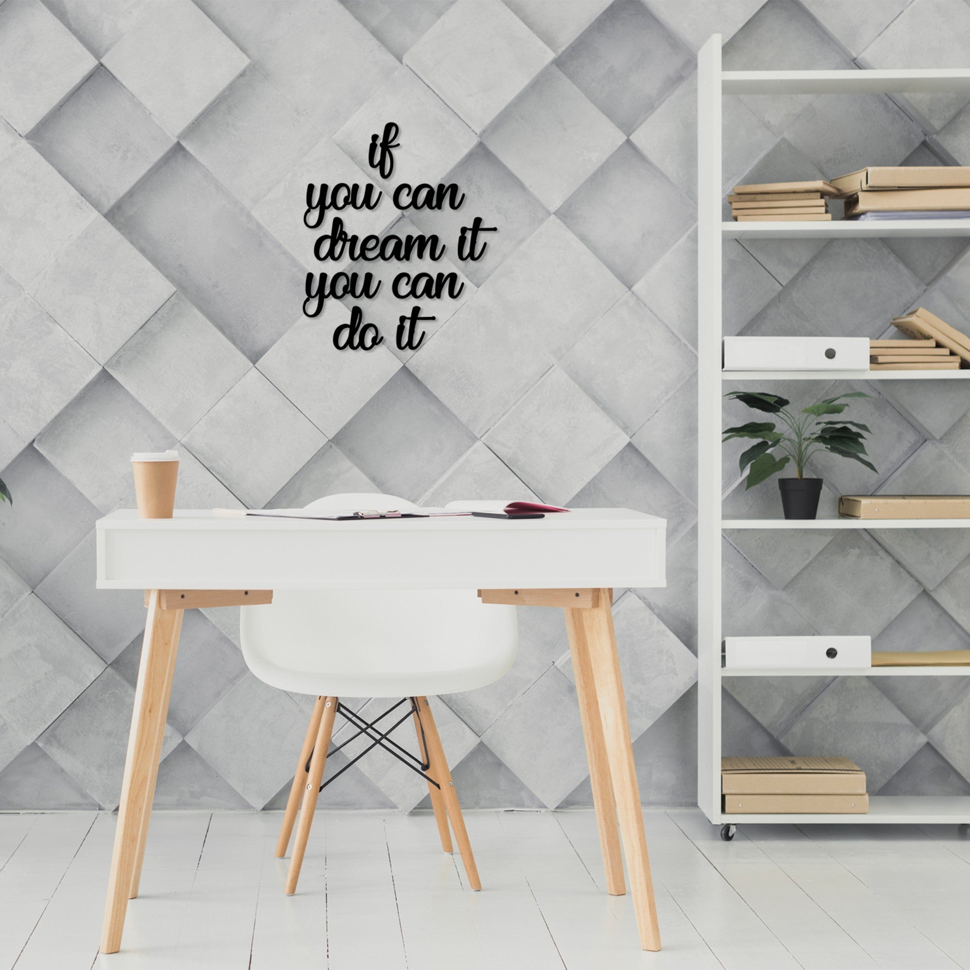 Acessório decorativo de parede – 8 peças – Preto – 100% MDF