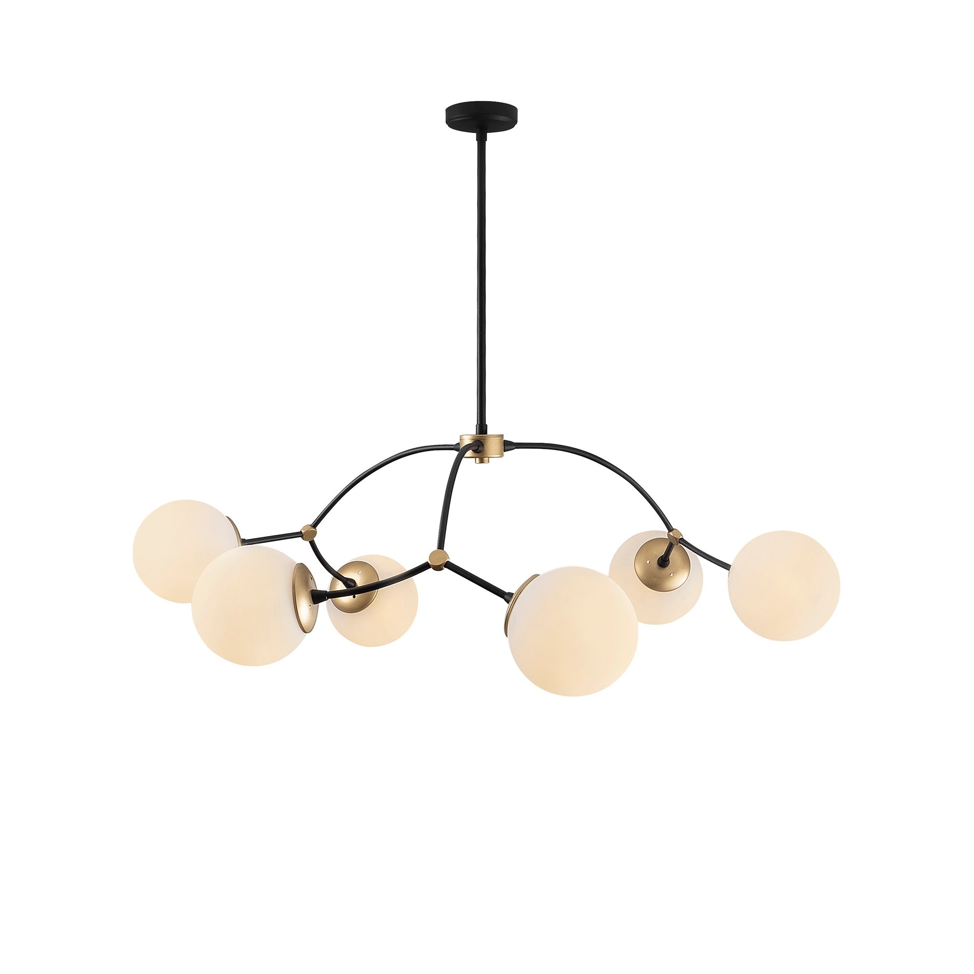 Candeeiro de Teto – 90 x 90 cm – Branco e Preto – Ferro