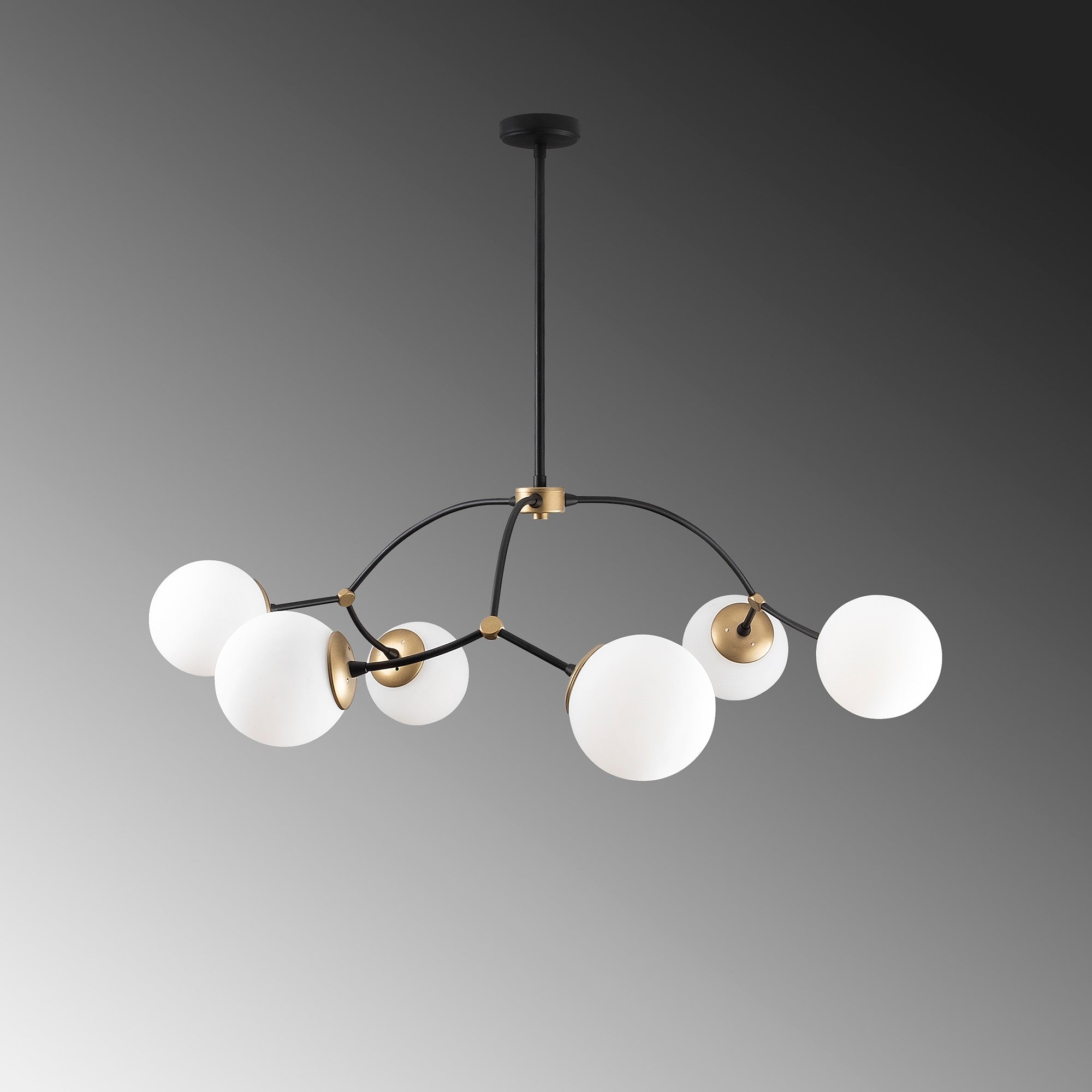 Candeeiro de Teto – 90 x 90 cm – Branco e Preto – Ferro