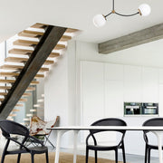 Candeeiro de Teto – 72 x 15 cm – Branco e Preto – Metal