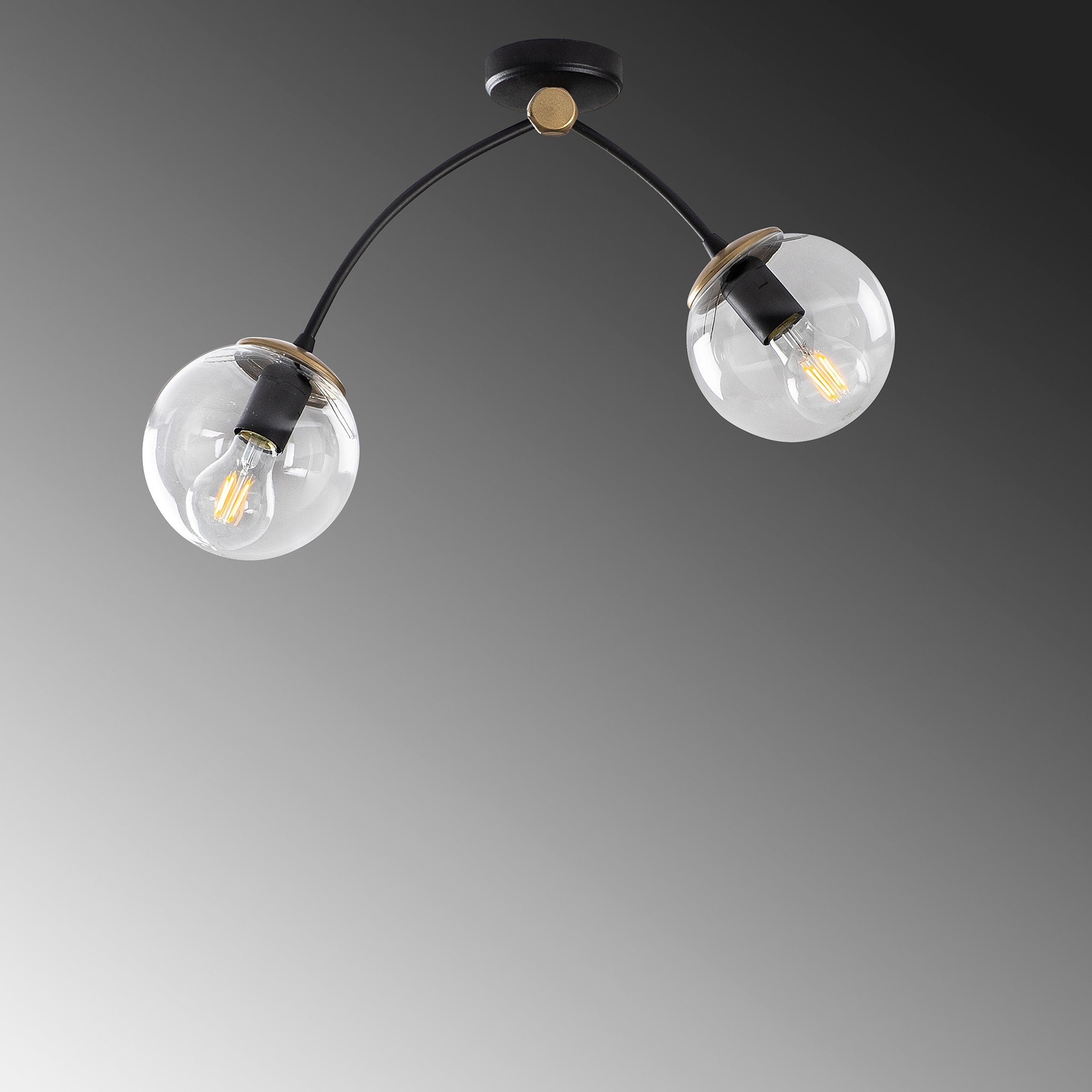 Candeeiro de Teto – 51 x 15 cm – Preto – Metal