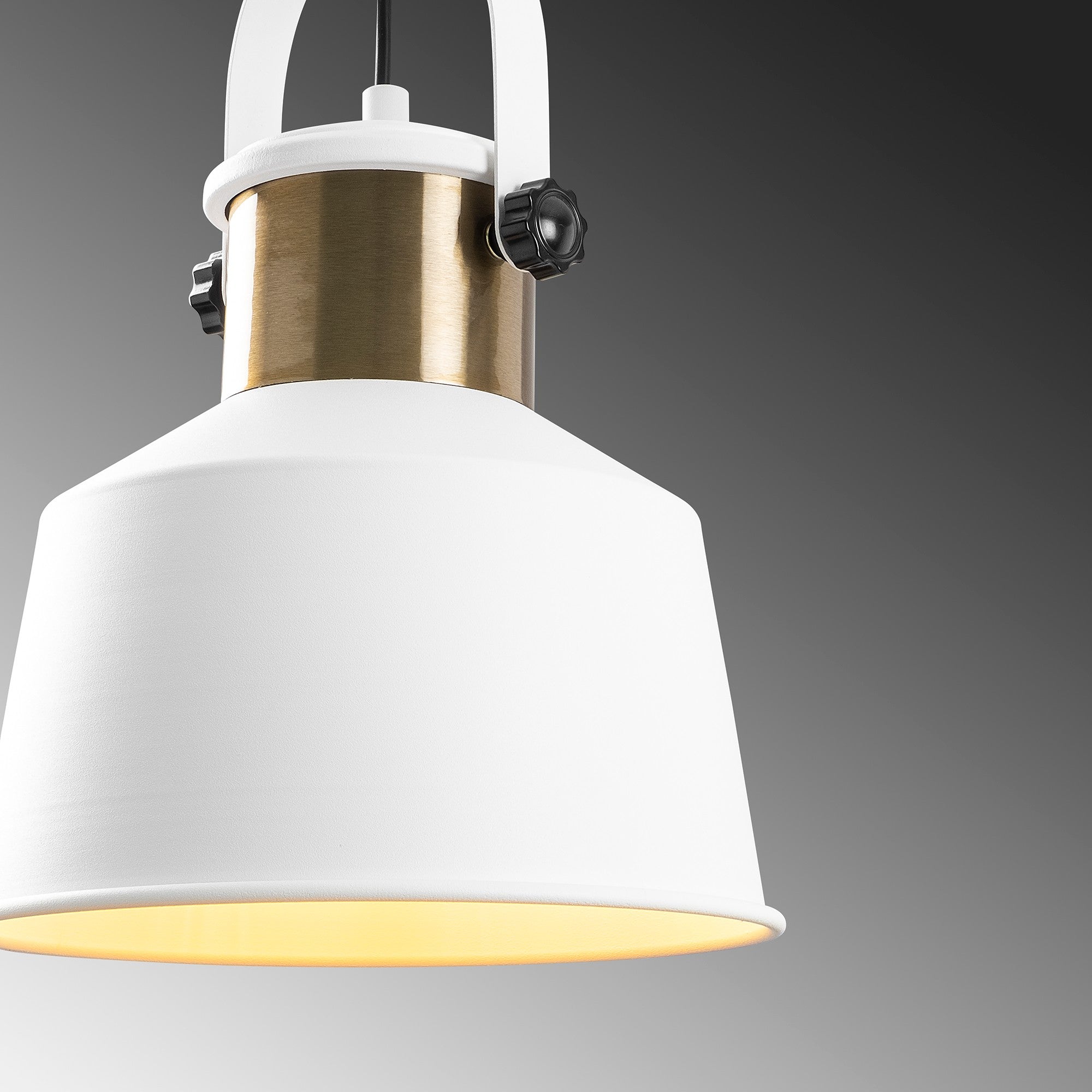 Candeeiro de Teto Branco Moderno, Corpo em Metal, 26x26 cm, Altura 136 cm, Ajustável, Soquete E27, Design Glamouroso e Escandinavo | Perfeito para Interiores Elegantes