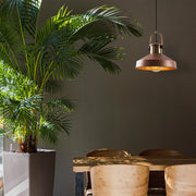 Candeeiro de Teto – 35 x 35 cm, altura 134 cm – Cobre – Metal