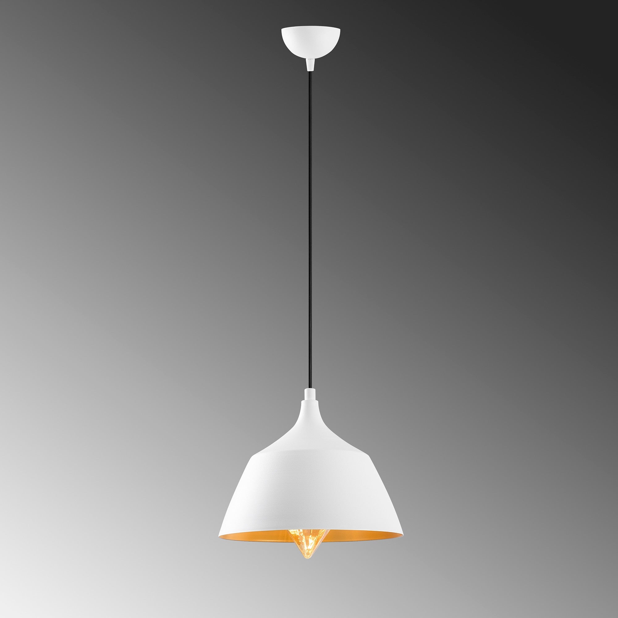 Candeeiro de Teto Escandinavo Elegante, Corpo em Metal Branco, 25 x 25 cm, Altura 119 cm, Ajustável, Soquete E27, IP20 | Perfeito para Decoração Moderna