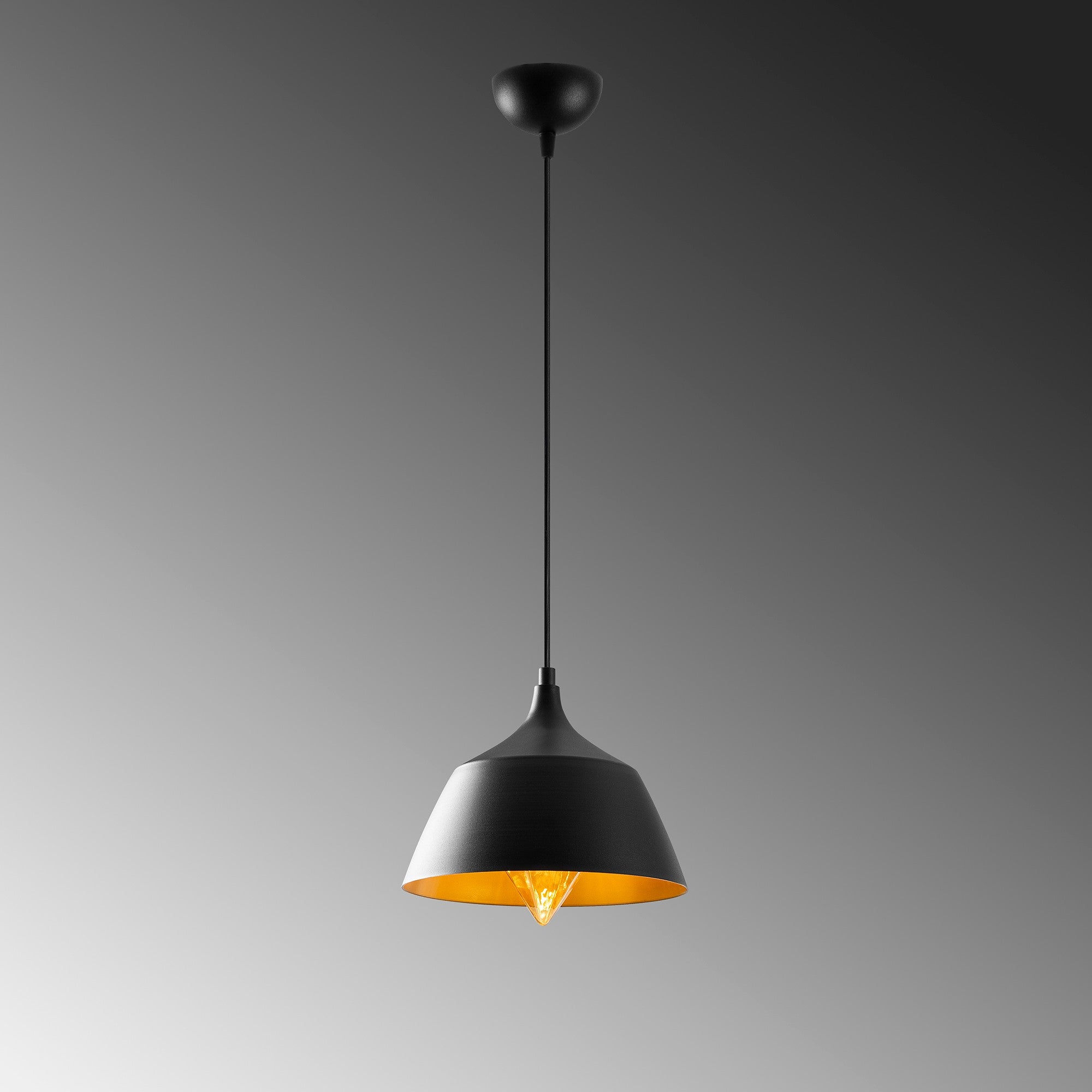 Candeeiro de Teto industrial moderno, corpo de metal preto, 25x25 cm, altura 119 cm, ajustável, soquete E27, perfeito para decoração escandinava e inovadora