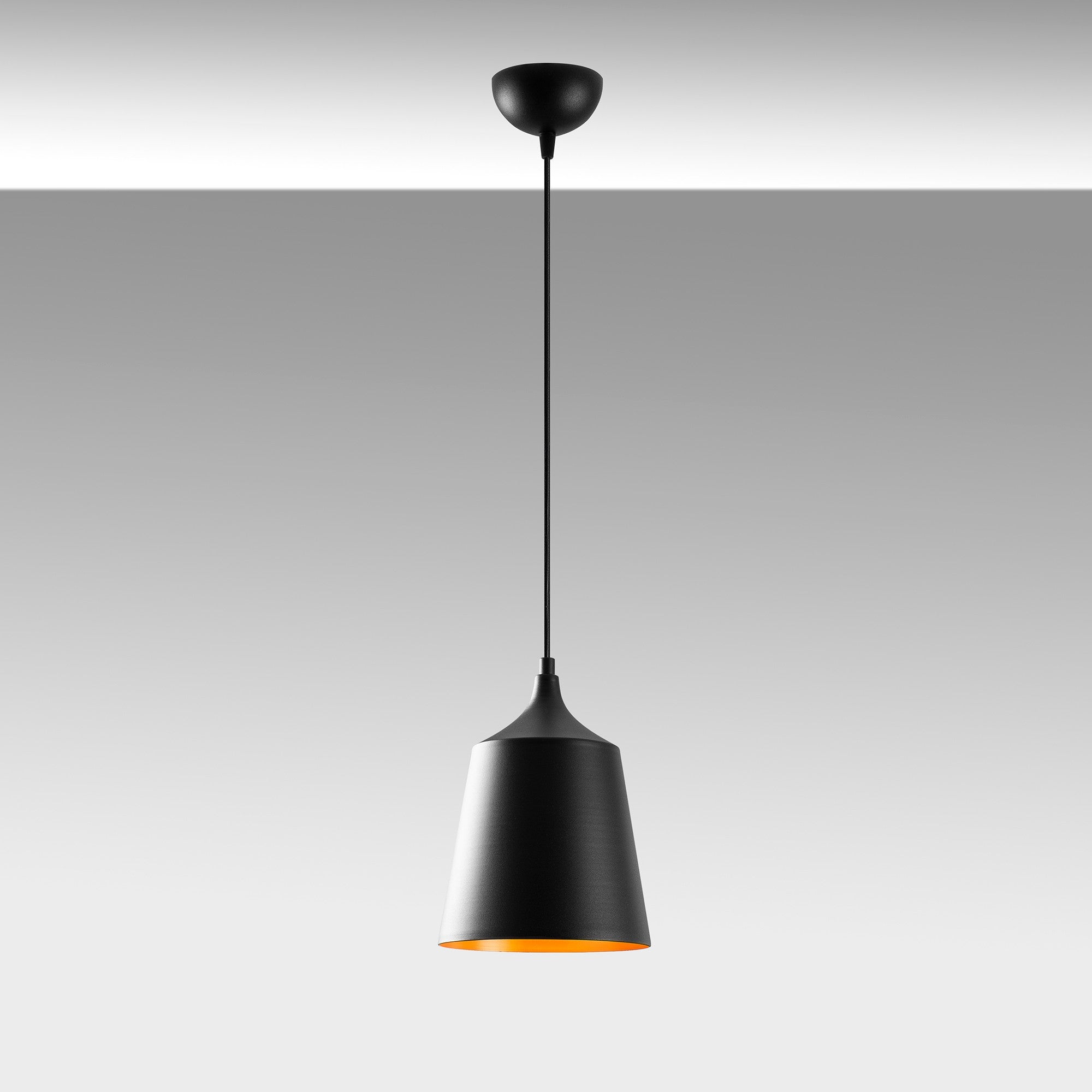 Candeeiro de Teto Industrial Moderno, Metal Preto, 20 x 20 cm, Altura 125 cm | Ajustável, Soquete E27, IP20 | Perfeito para Decoração Escandinava e Moderna