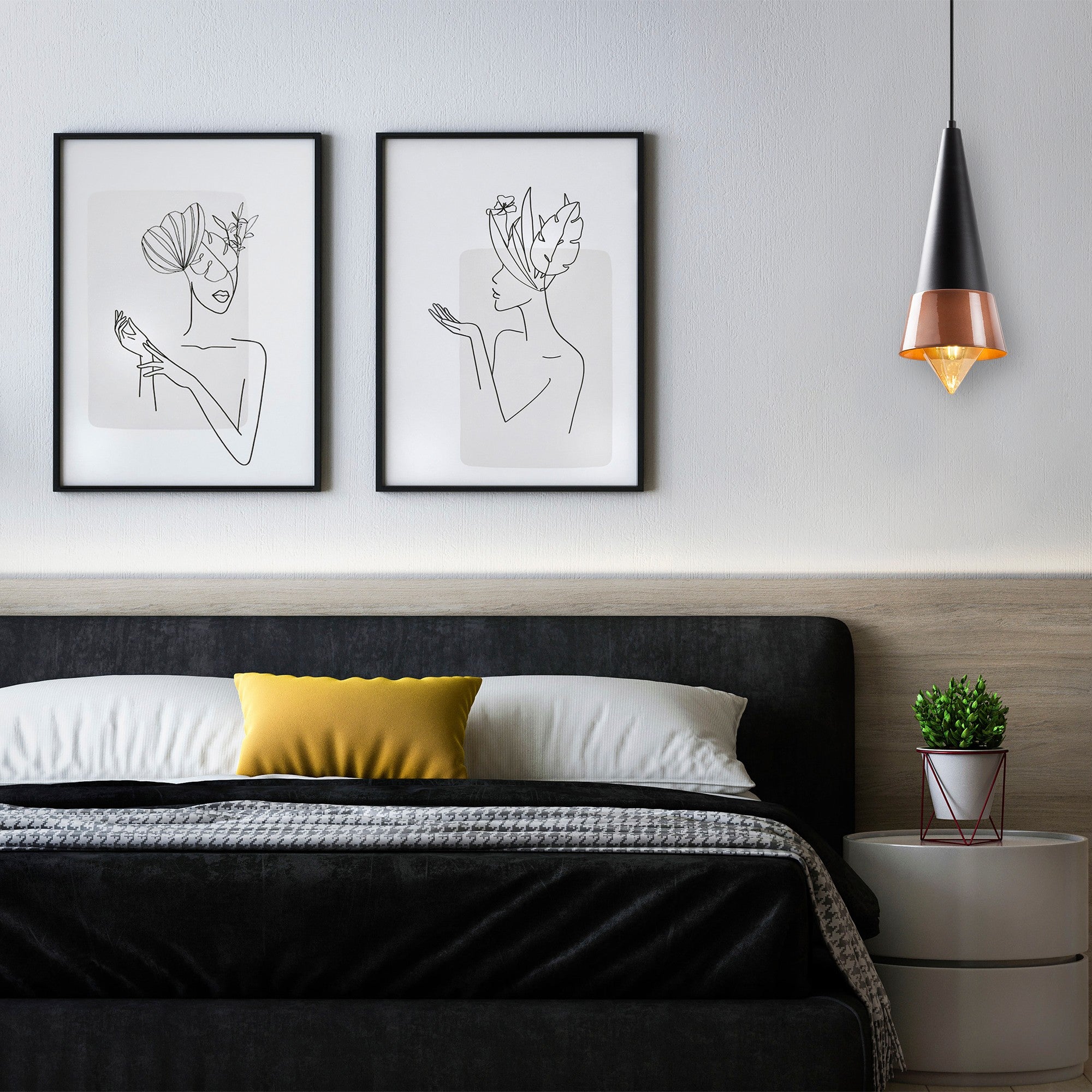 Candeeiro de Teto moderno com corpo de metal, preto e cobre, 19x19 cm, altura 137 cm, ajustável, E27 máx. 40 W, elegante para decoração glamourosa e escandinava