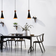 Candeeiro de Teto moderno com corpo de metal, preto e cobre, 19x19 cm, altura 131 cm, ajustável, E27 máx. 40 W, elegante para decoração glamourosa e escandinava