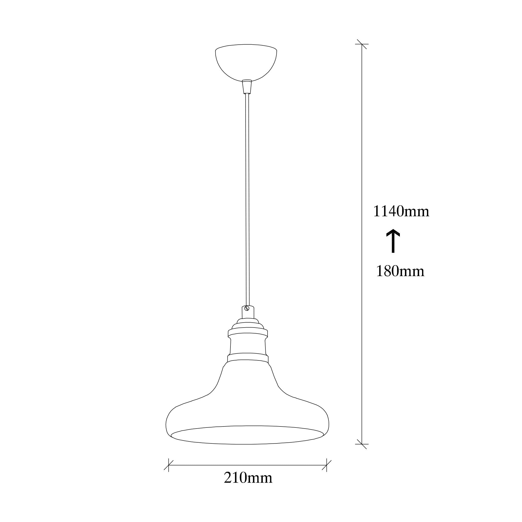 Candeeiro de Teto – Altura Ajustável 114 cm – Preto – Metal