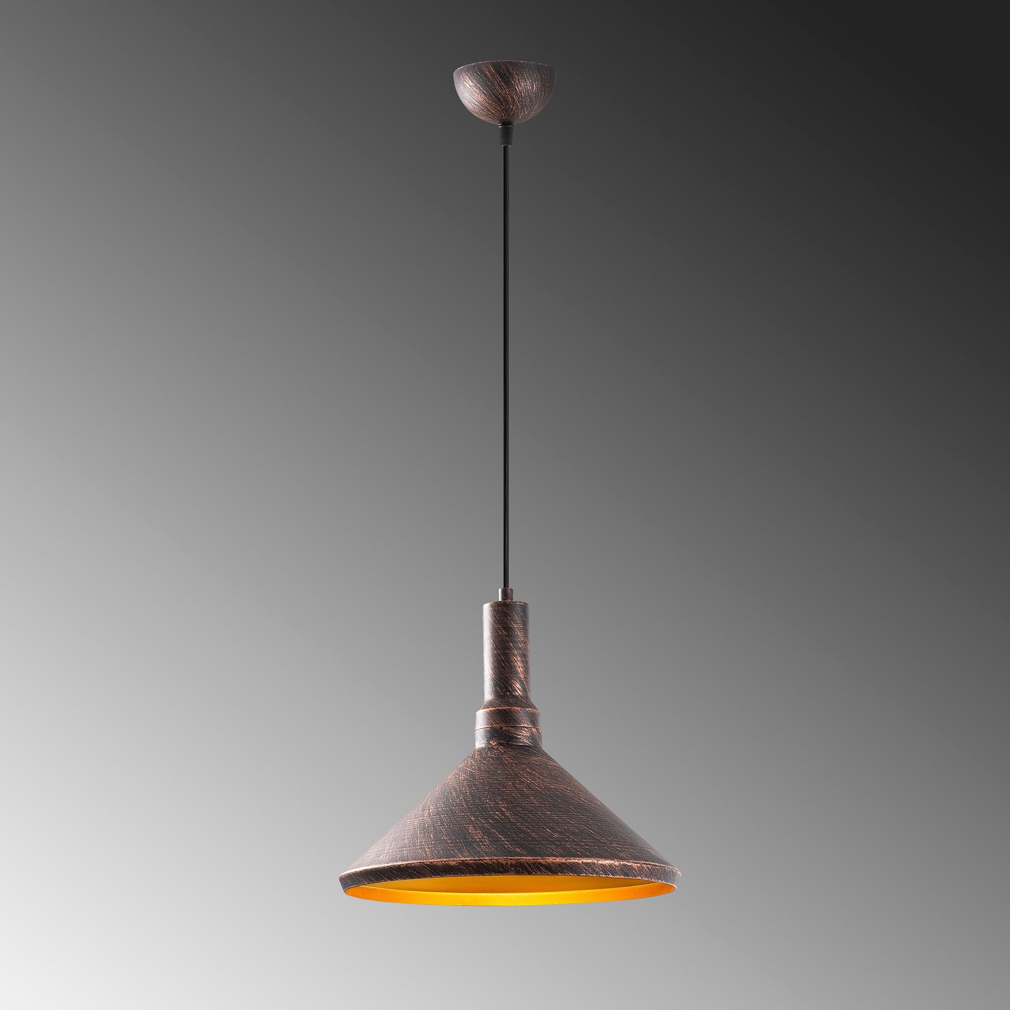 Candeeiro de Teto – 36 x 36 cm – Cobre – Metal