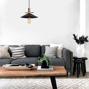 Candeeiro de Teto – 30 x 30 cm – Preto e Cobre – Metálico