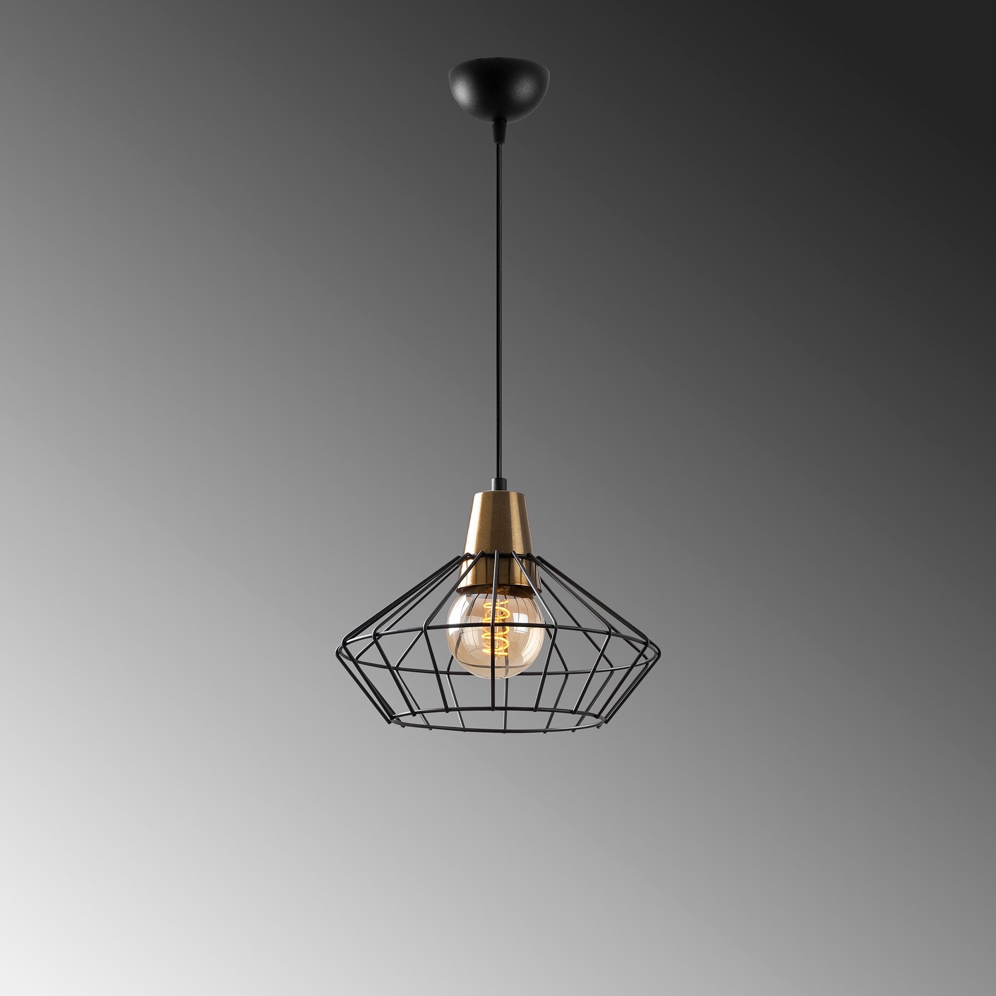 Candeeiro de Teto – 30 x 30 cm – Preto – Metal